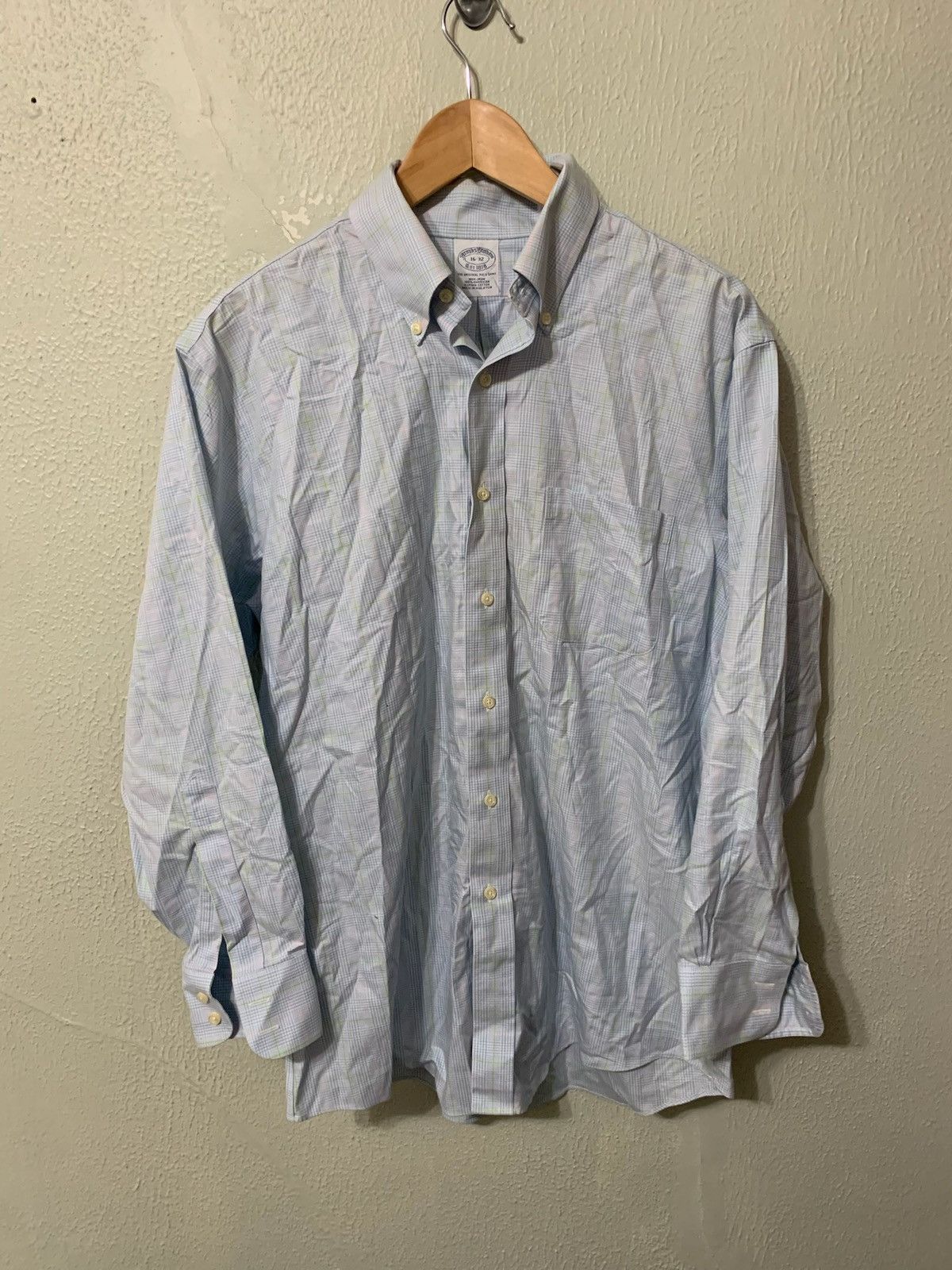Vintage Vintage Brooks Brother Pink Green Stripes Check Button Up Size US L / EU 52-54 / 3 - 1 Thumbnail