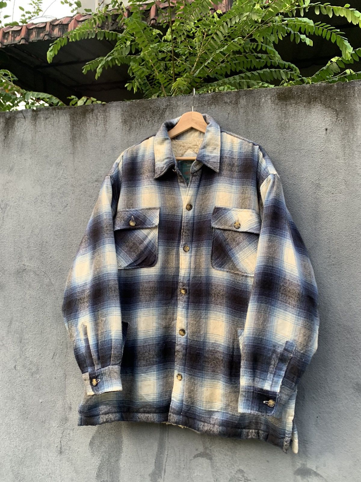 Japanese Brand 👹Vintage BAYLEAF Oversized Fleece Lined Flannel Jacket Size US XXL / EU 58 / 5 - 1 Thumbnail