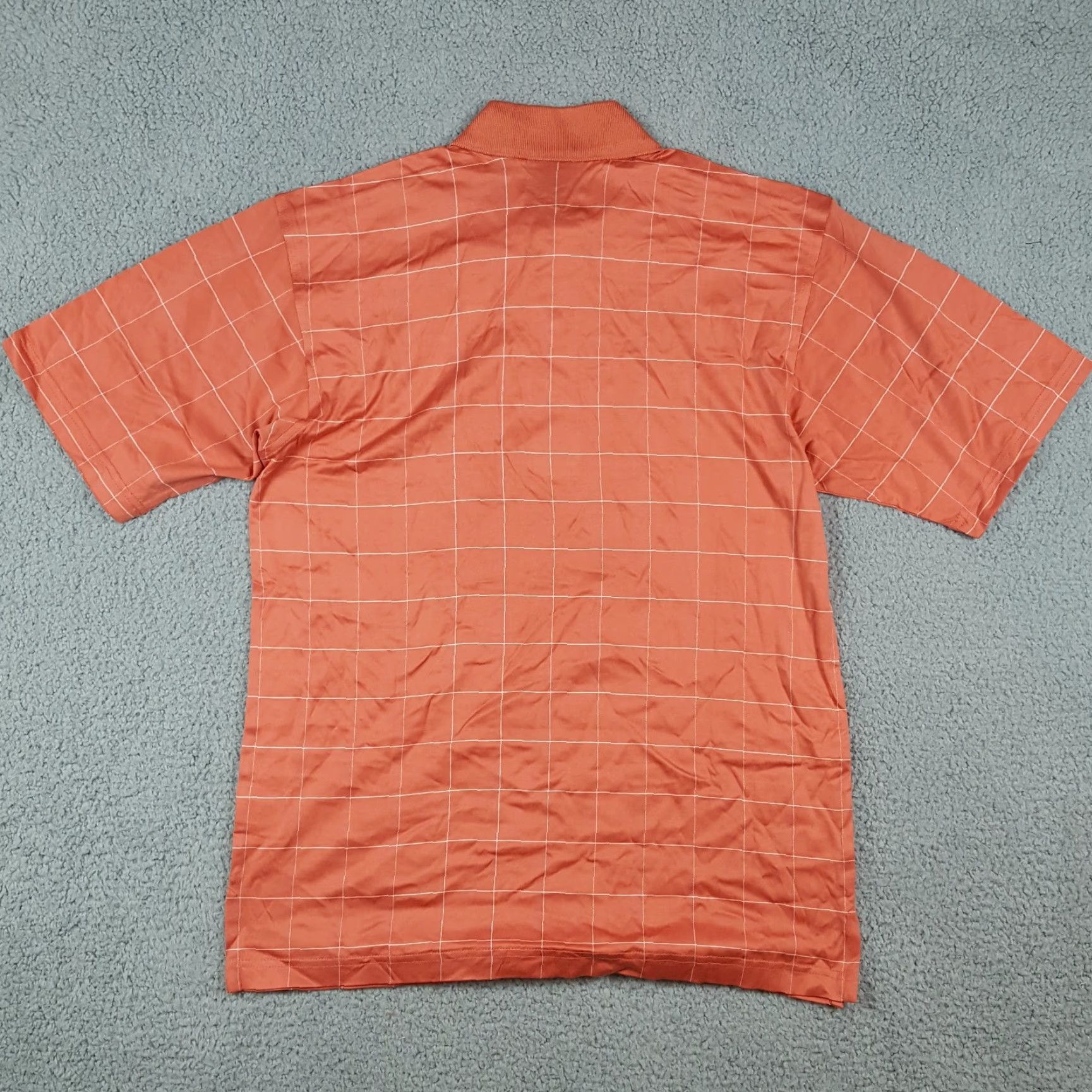 Vintage VINTAGE Outer Banks Salmon Pink Checked Golf Polo Shirt Men's Size Small Button Collar Preppy 90s Size 36R - 5 Thumbnail