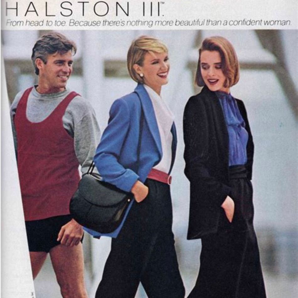 Halston × Vintage Vintage Halston III Blue Satin Tie-Neck Blouson Midi Dress Size XS / US 0-2 / IT 36-38 - 8 Thumbnail