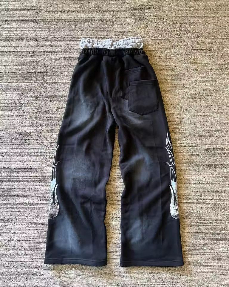 Japanese Brand Retro Style Double Waisted Embroidered Letter Sweatpants Size US 36 / EU 52 - 2 Thumbnail