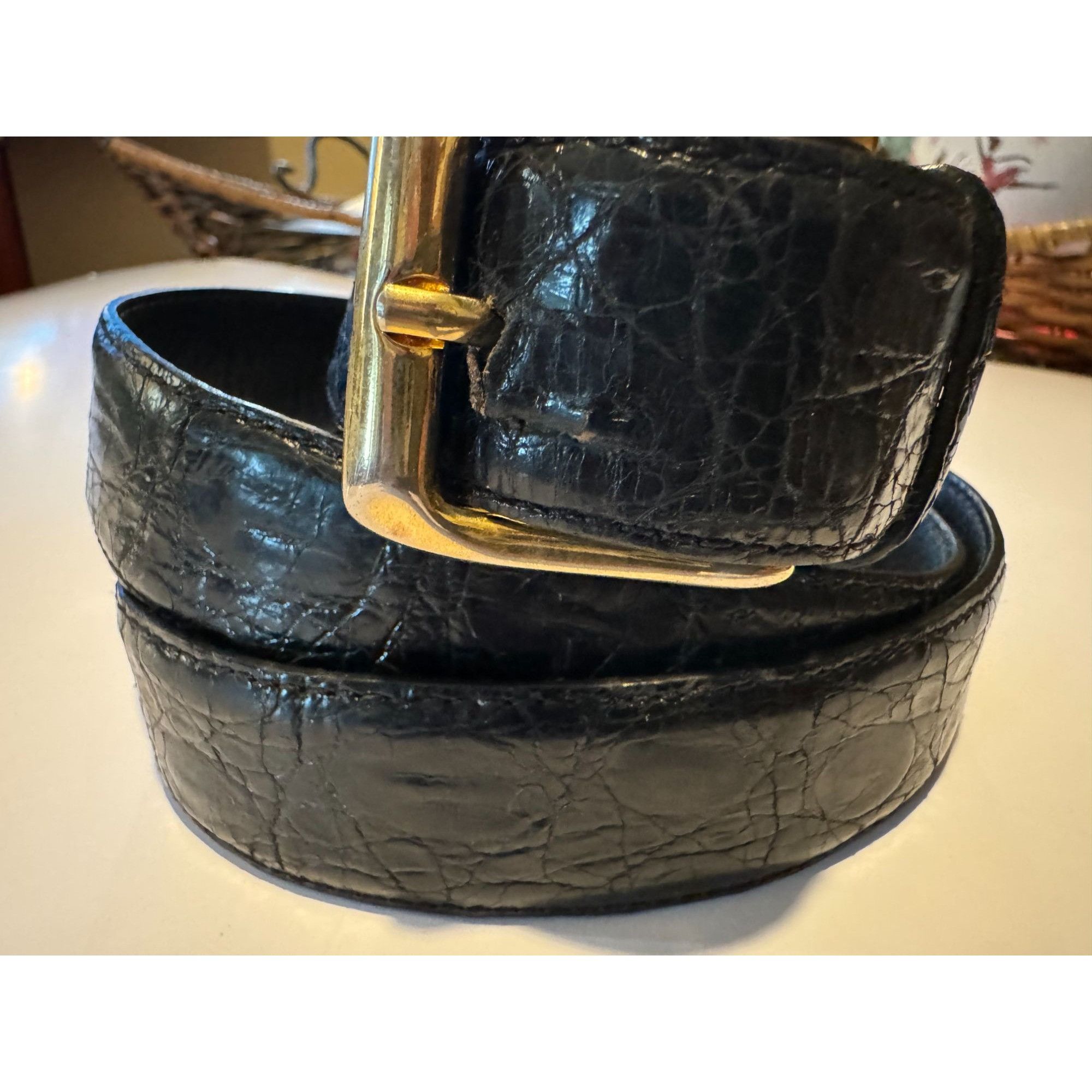 Neiman Marcus Italy Neiman Marcus Genuine Caiman Crocodile Beautiful Black Size ONE SIZE - 4 Thumbnail