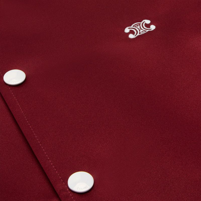 Celine o1bcso1str0126 2W88C453Z Triomphe Teddy Jacket in Burgundy Size US S / EU 44-46 / 1 - 4 Thumbnail