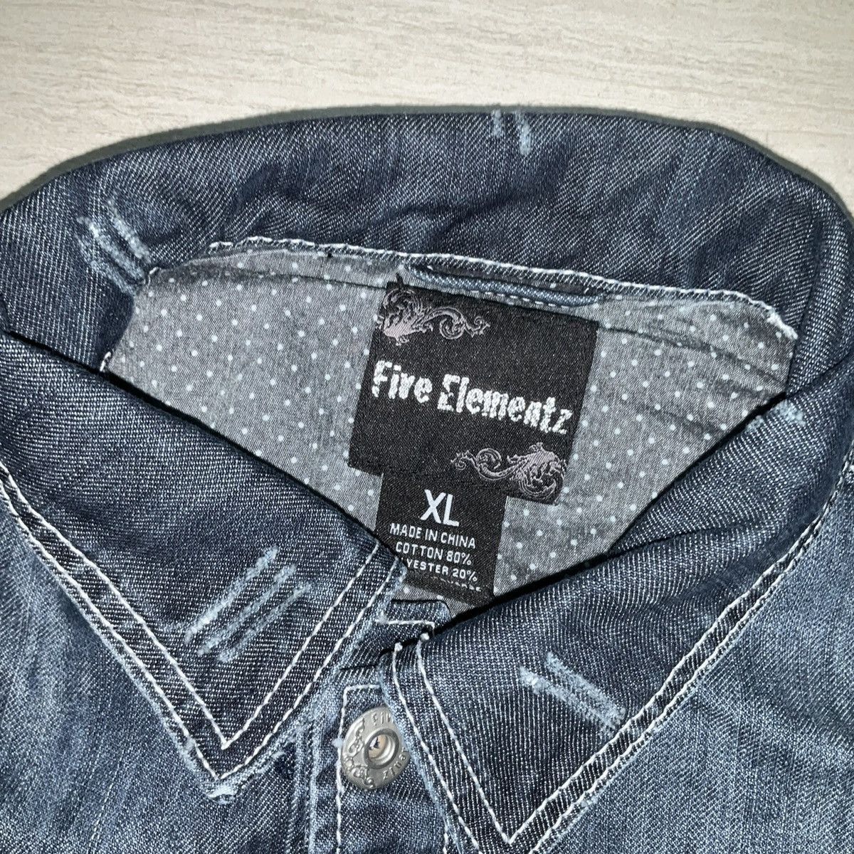 Vintage Five Elementz Y2K Denim Jacket Size US XL / EU 56 / 4 - 4 Thumbnail
