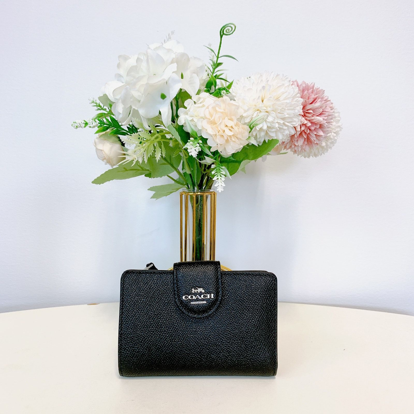 Coach Coach 6390 Medium Corner Zip Wallet IN Black Size ONE SIZE - 1 Thumbnail