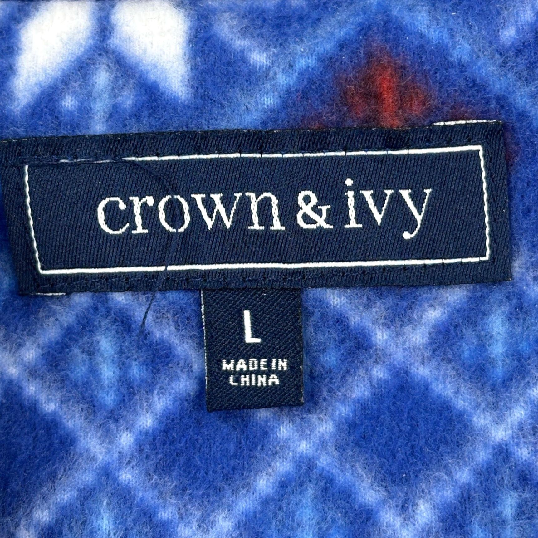 Vintage Crown & Ivy Pullover Mens Large Blue Fleece Nordic Snowflake 1/4 Zip Outdoor Jacket Size US L / EU 52-54 / 3 - 3 Thumbnail