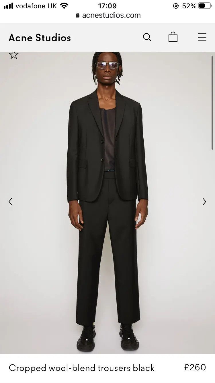 Acne Studios 48/M - Cropped Wool Trouser - Navy Size US 32 / EU 48 - 1 Thumbnail