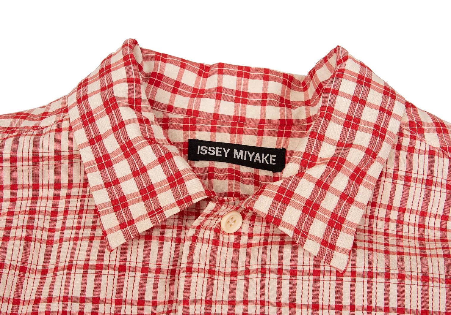 Issey Miyake Multi-Check Panel Long Sleeve Shirt in Red Beige Black Size US M / EU 48-50 / 2 - 4 Thumbnail