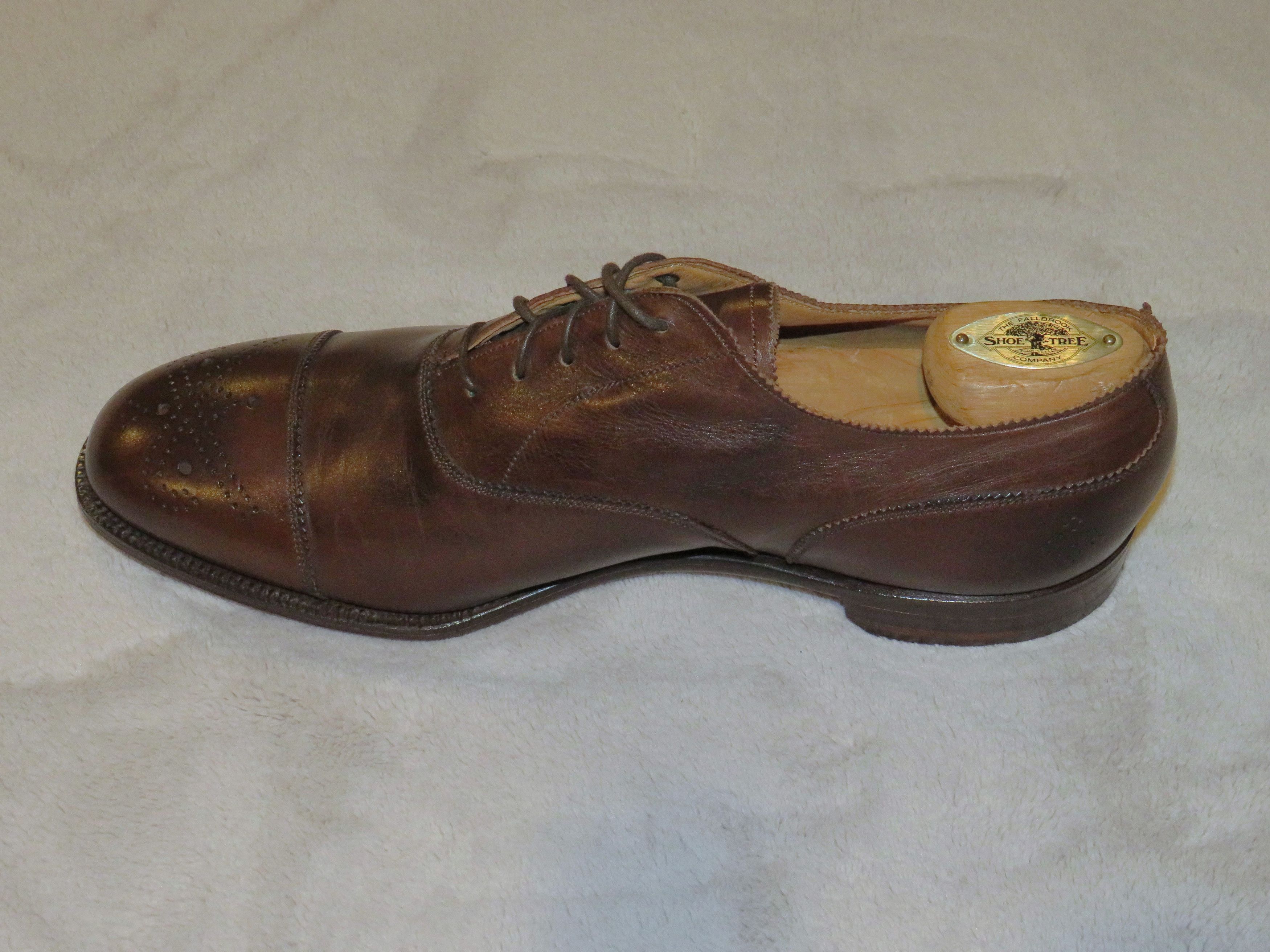 Edward Green × Paul Stuart Deadstock Dark Oak Antique Medallio Oxfords 8.5D NWT NOS Size US 8.5 / EU 41-42 - 3 Thumbnail
