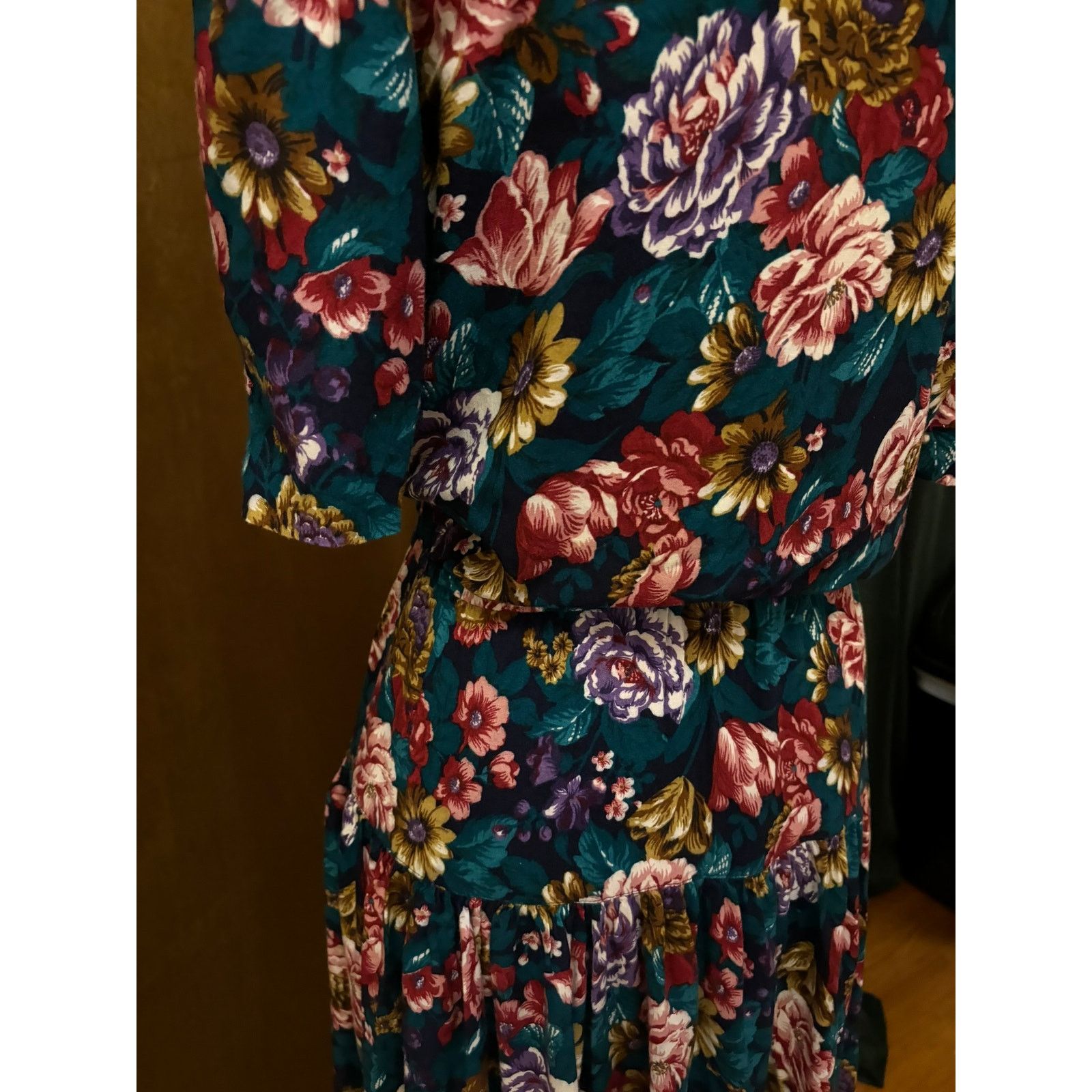 Other Vintage Pellini Floral Midi Dress 7/8 Short Sleeve Size M / US 6-8 / IT 42-44 - 17 Thumbnail