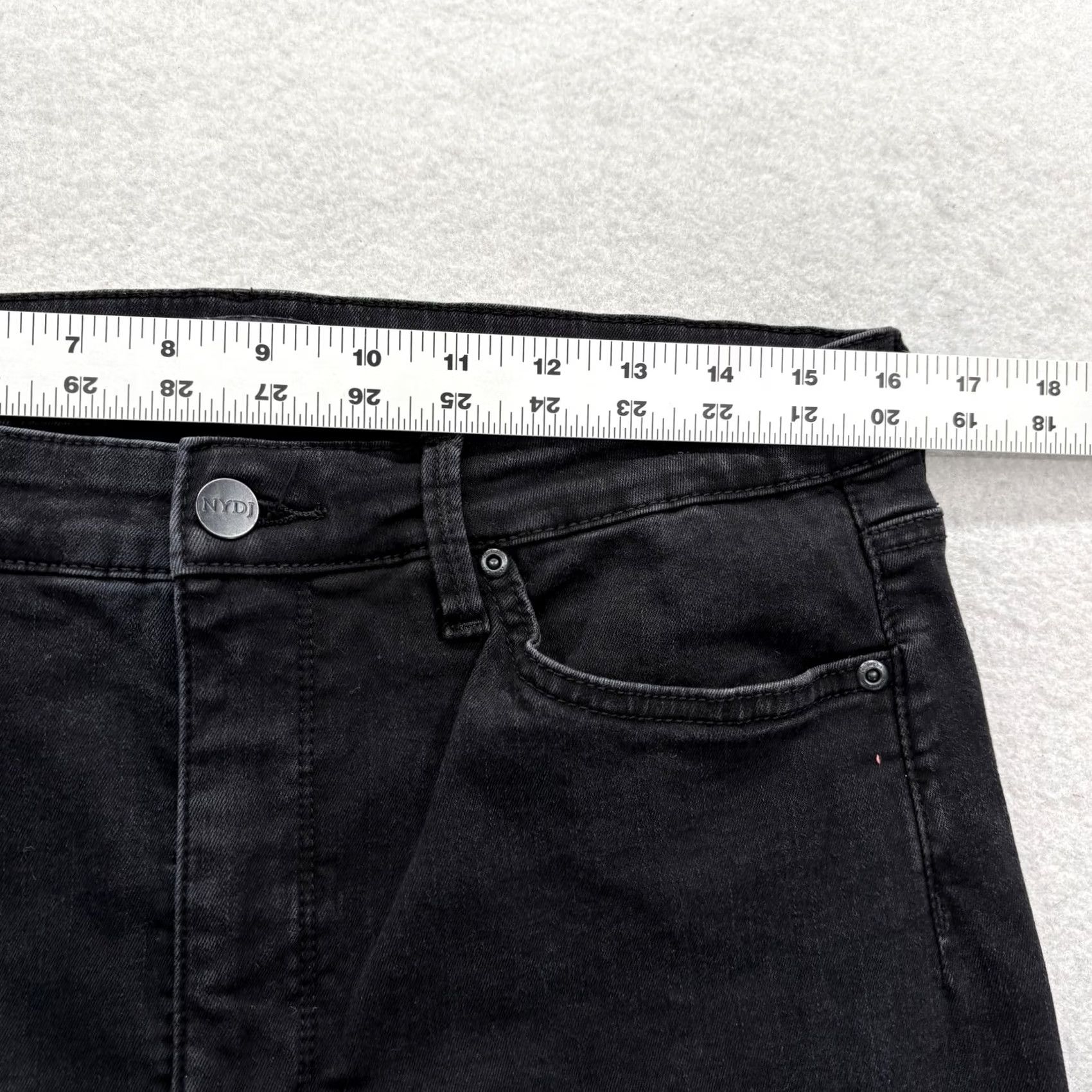 NYDJ NYDJ Womens 12 Slim Bootcut Jeans Black Charcoal Wash High Rise Stretch Shaping Size 34" / US 12 / IT 48 - 5 Thumbnail