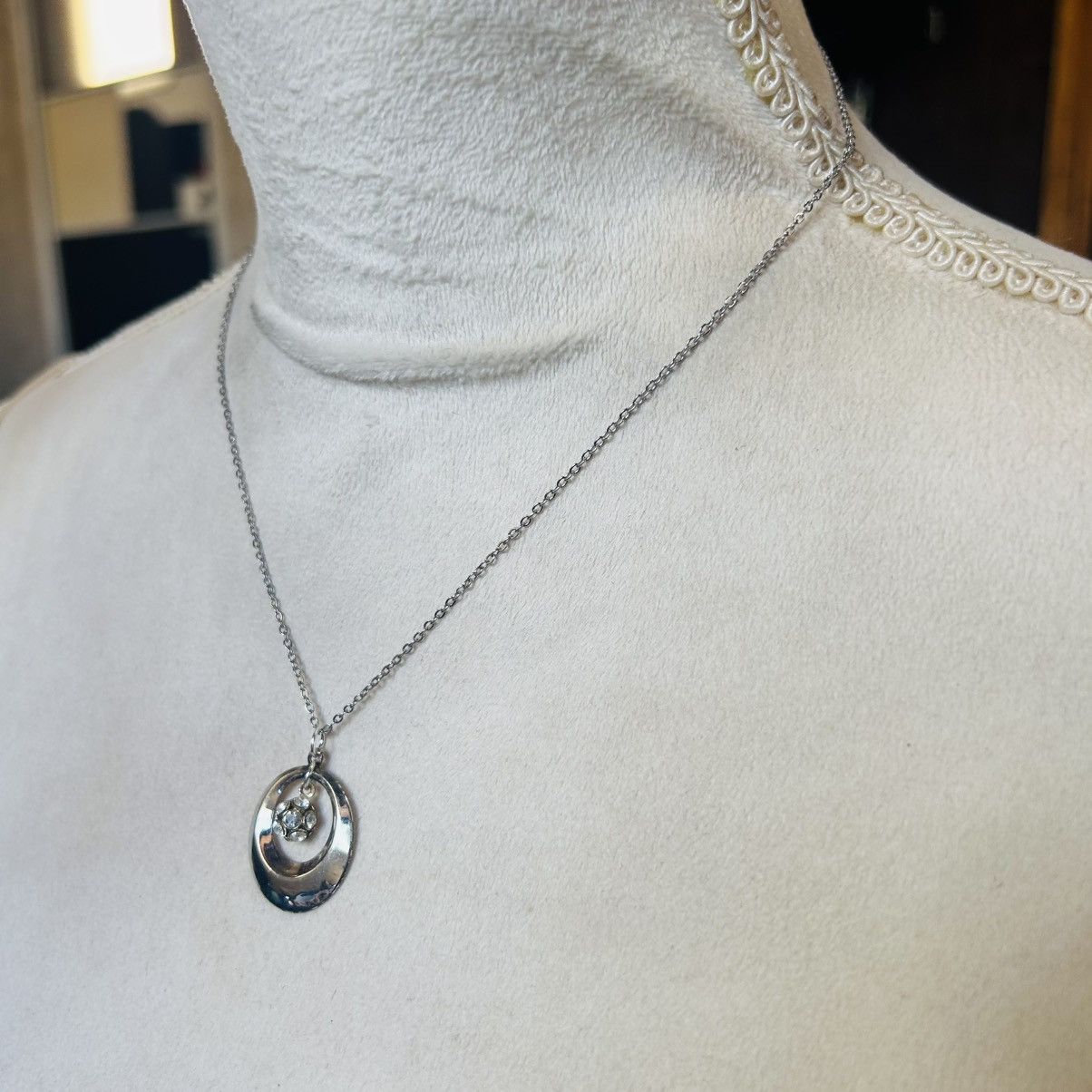 Handmade Handcrafted savaged vintage disco ball pendant necklace Size ONE SIZE - 3 Thumbnail