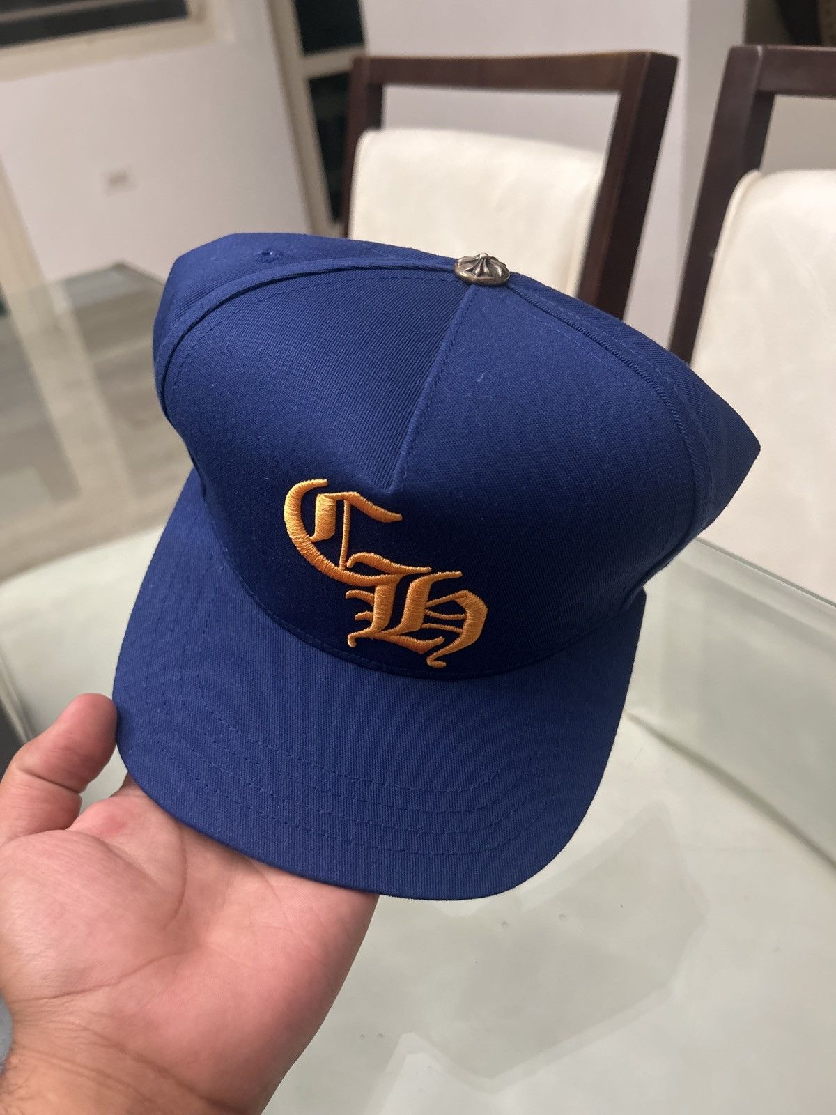 Chrome Hearts Chrome Hearts CH Blue/Yellow BaseBall Hat Size ONE SIZE - 7 Thumbnail
