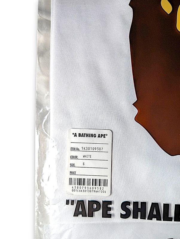 Bape White BAPE Rhinestone College T-Shirt | Size S Size US S / EU 44-46 / 1 - 8 Thumbnail
