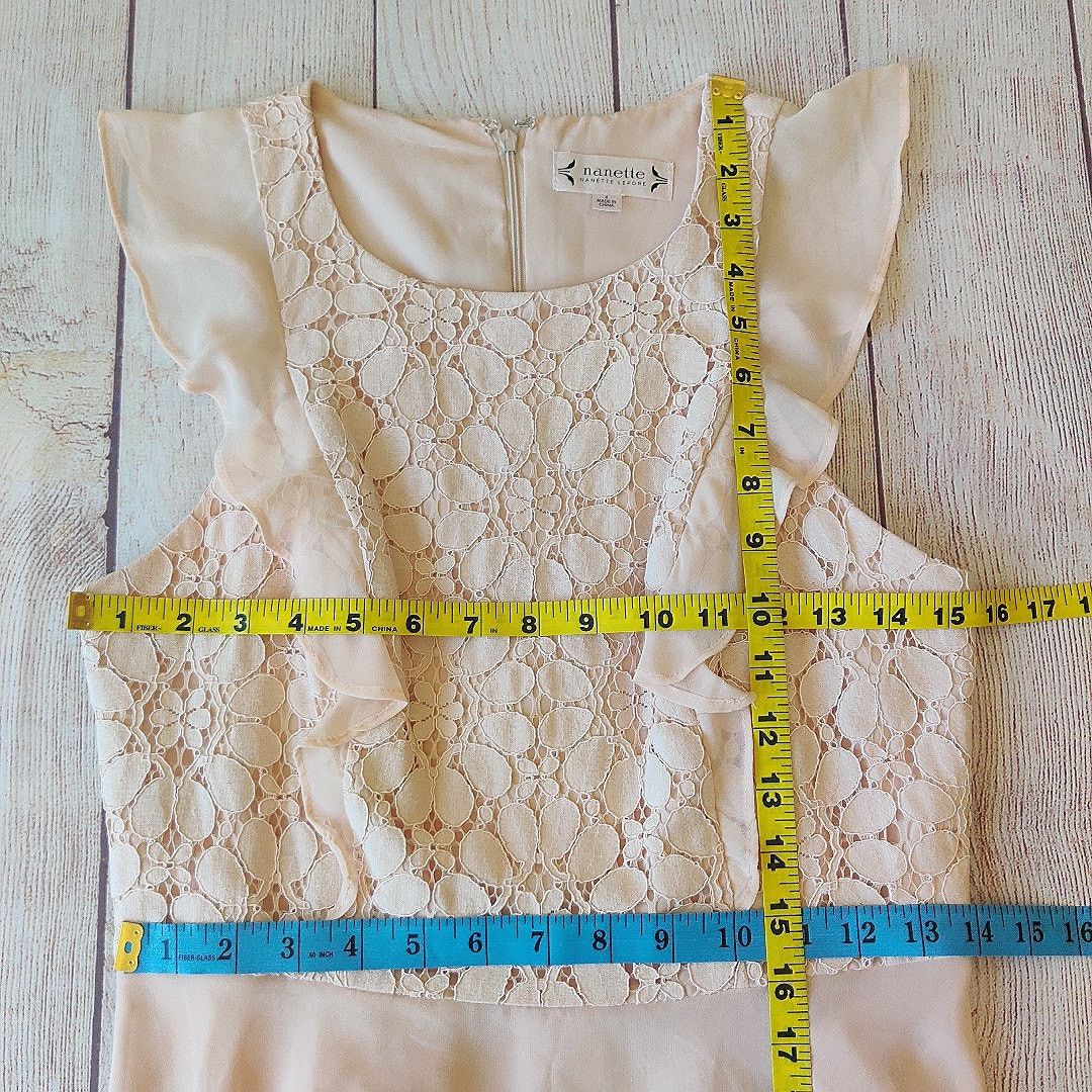 Nanette Lepore Nanette Lepore floral lace ruffle chiffon dresss sz 4 Size S / US 4 / IT 40 - 7 Thumbnail