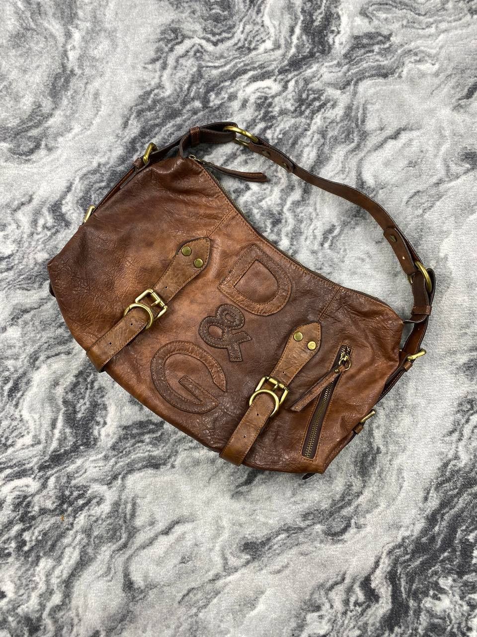 Dolce & Gabbana Vintage Dolce Gabbana Leather Shoulder Bag 90s Big Logo DG Size ONE SIZE - 1 Thumbnail