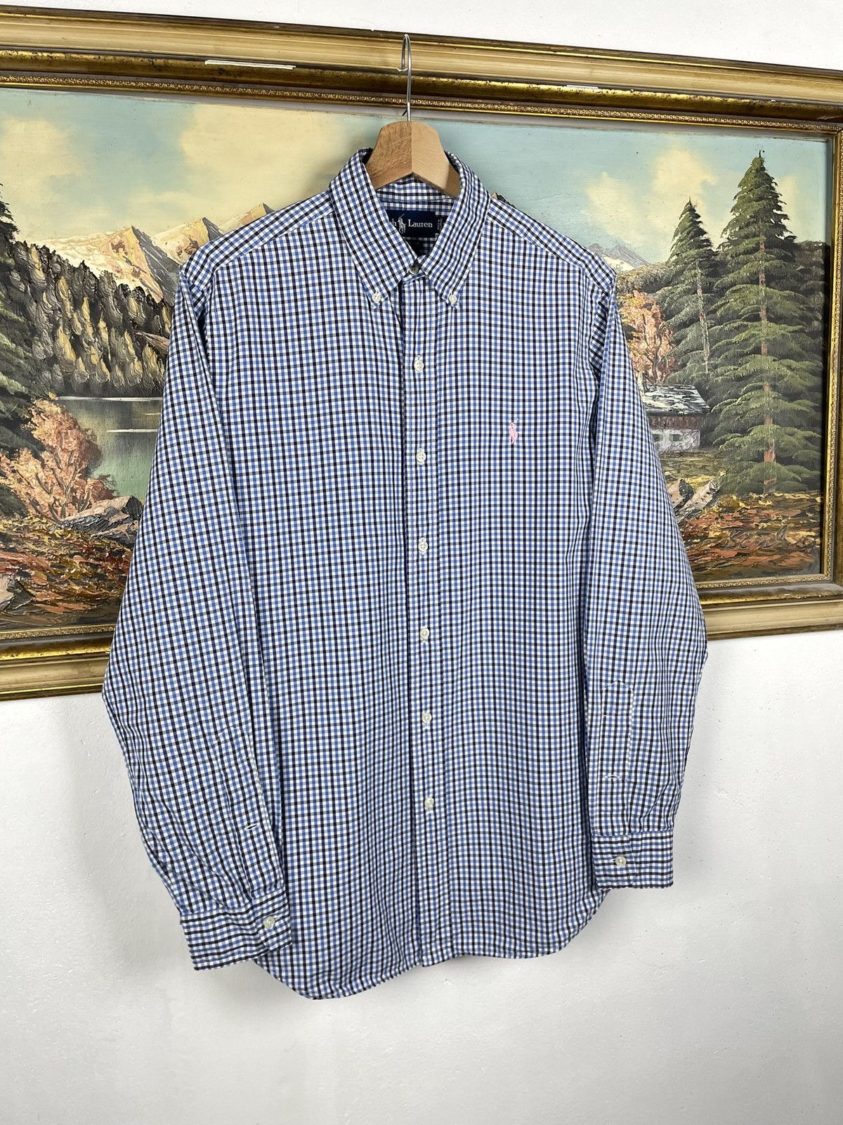 Polo Ralph Lauren Polo Ralph Lauren Blue Checkered Shirt Old Money Luxury Size US M / EU 48-50 / 2 - 3 Thumbnail