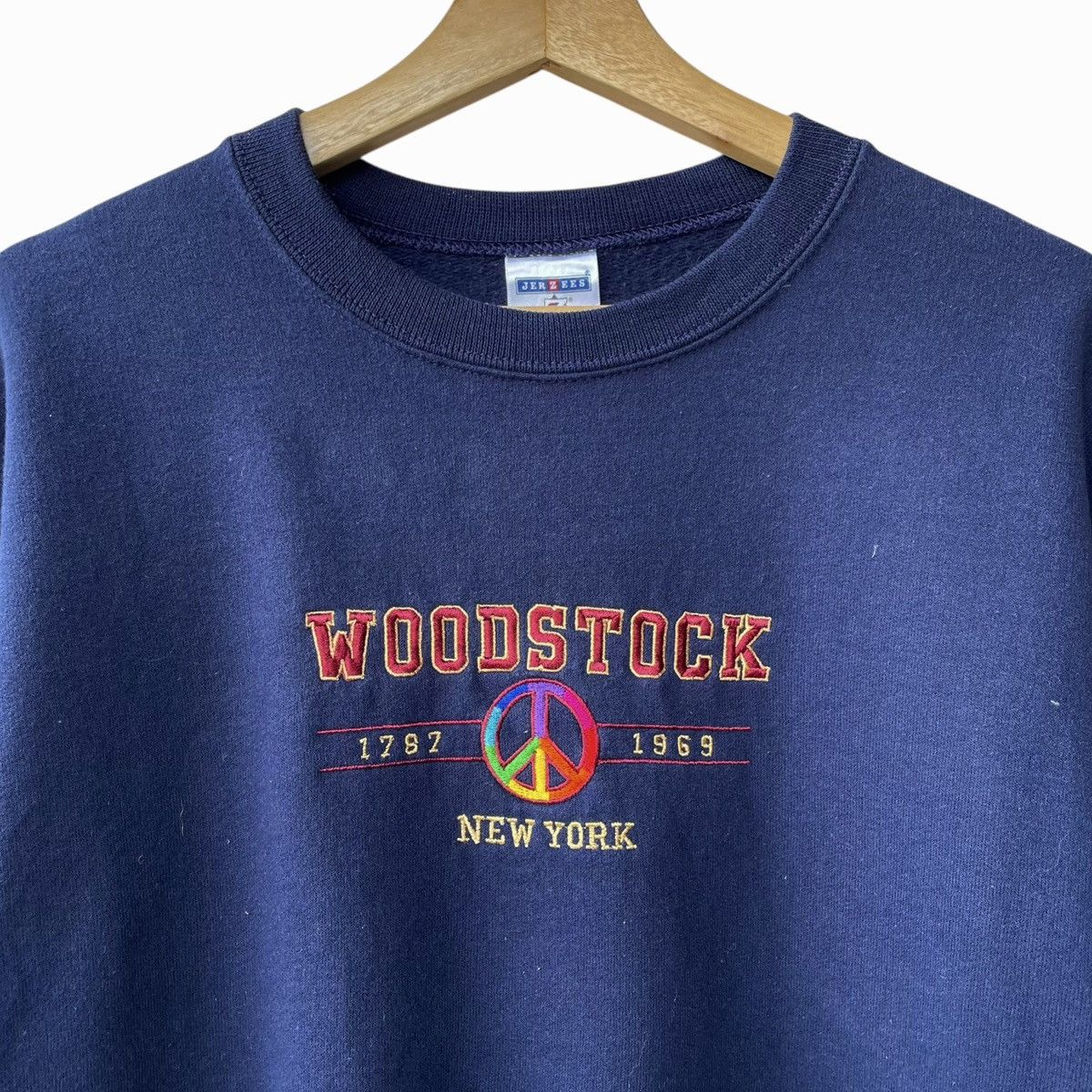 Jerzees Woodstock New York 2000s Y2K Crewneck Sweatshirt Size US S / EU 44-46 / 1 - 3 Thumbnail