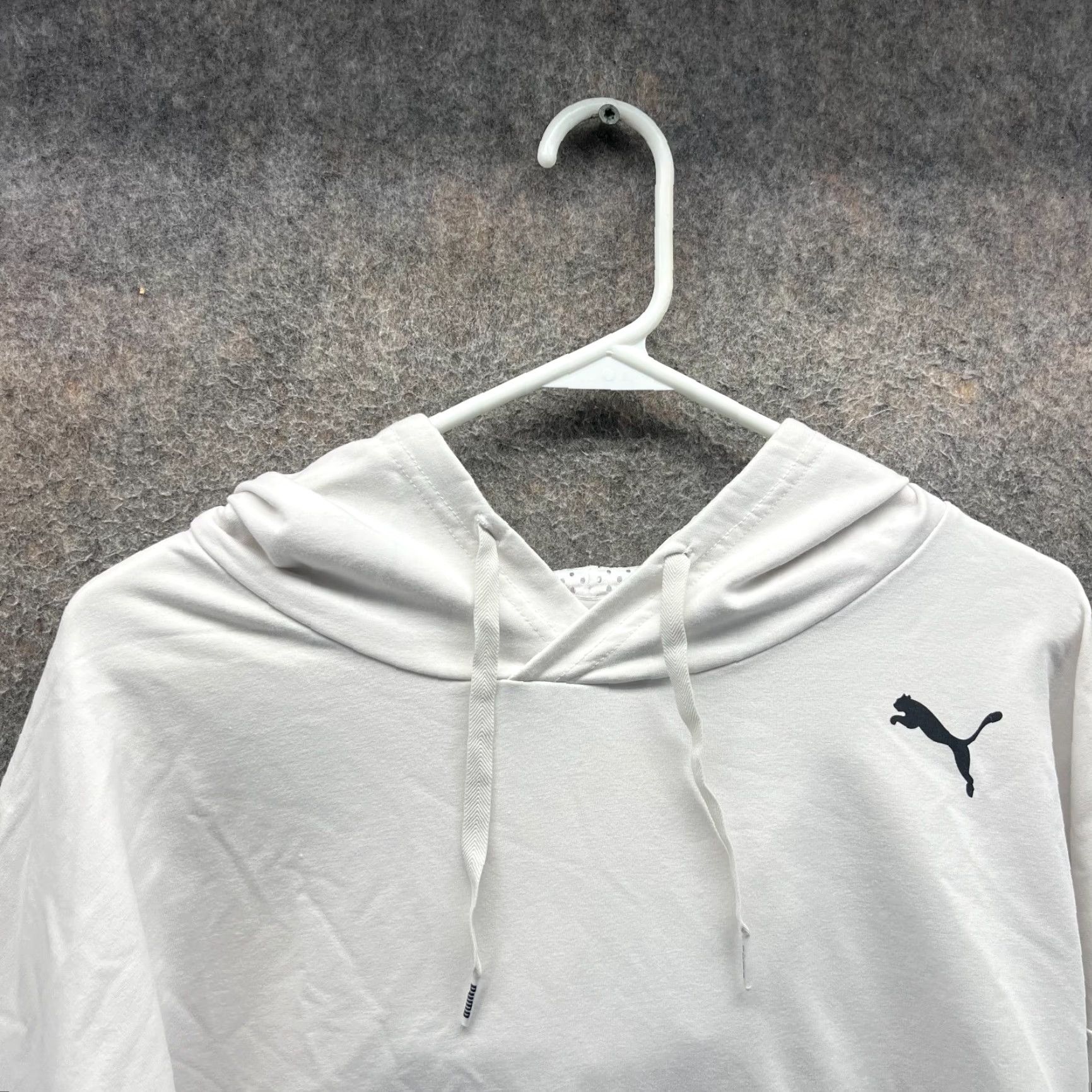 Puma PUMA Hoodie Womens XS White Black Cropped Pullover Logo Long Sleeve Crew Neck Jacket Size XS / US 0-2 / IT 36-38 - 7 Thumbnail