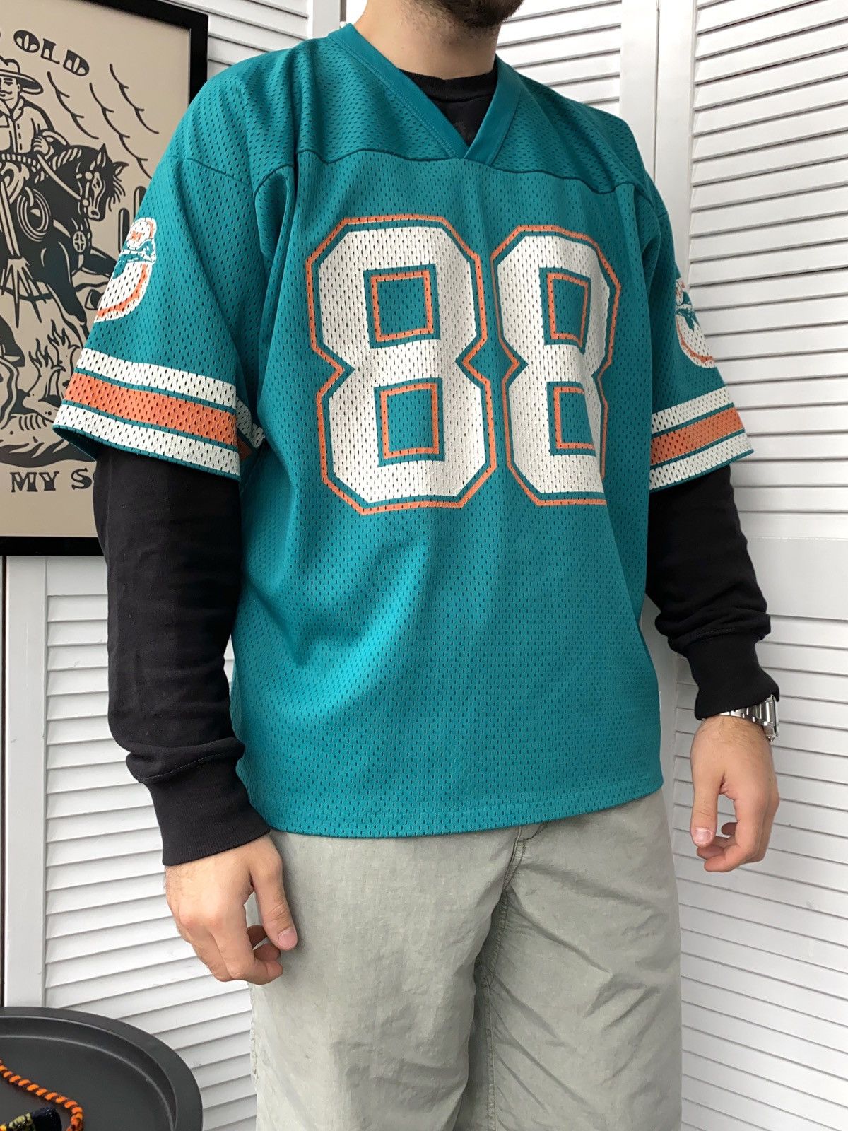 Logo 7 × NFL × Vintage Vintage 90s Miami Dolphins #88 Mike Gesicki Logo7 NFL Jersey Size US XL / EU 56 / 4 - 6 Thumbnail