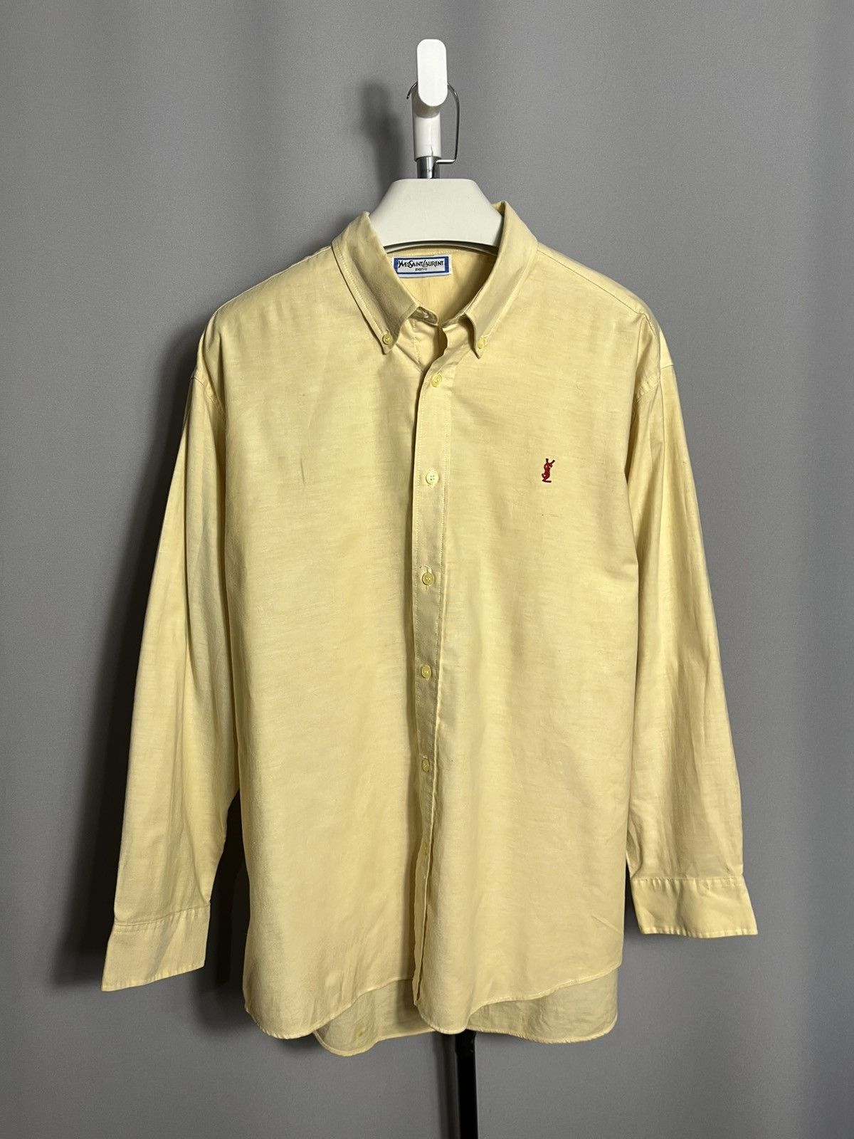 Yves Saint Laurent YSL Yves Saint Laurent 80s yellow shirt button down mens Size US XL / EU 56 / 4 - 1 Thumbnail