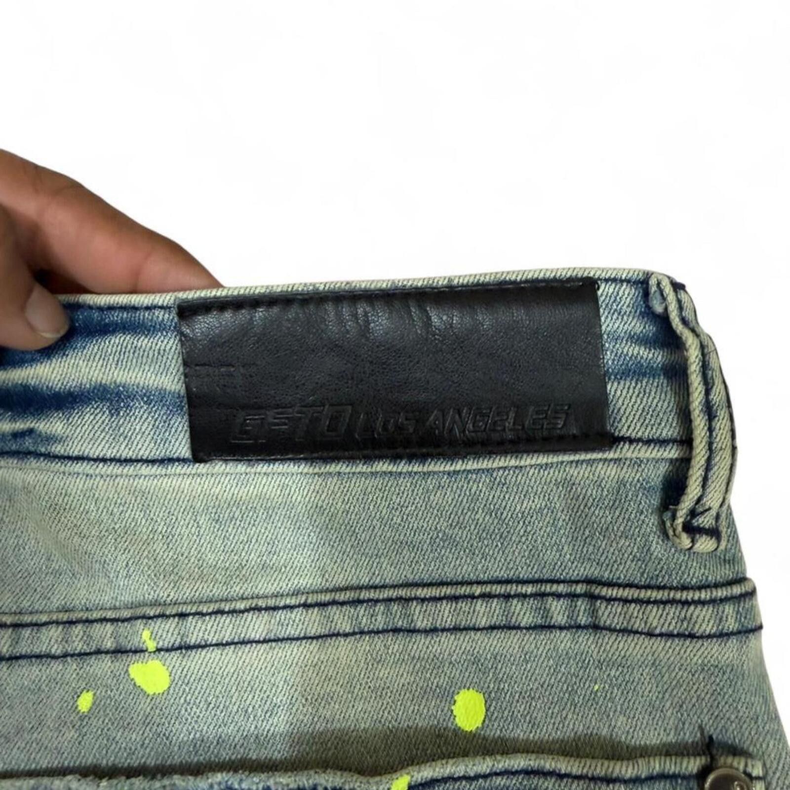 True Religion GFTD Los Angeles green paint splatter cargo jean Size US 32 / EU 48 - 6 Thumbnail