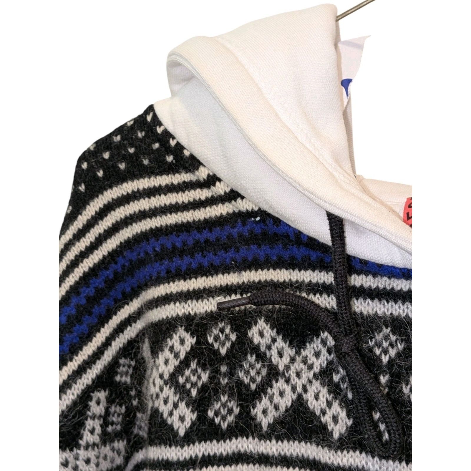 MSGM MSGM Milano 2018 Fair Isle XL Mixed Media Sweater Hoodie Size US XL / EU 56 / 4 - 7 Thumbnail