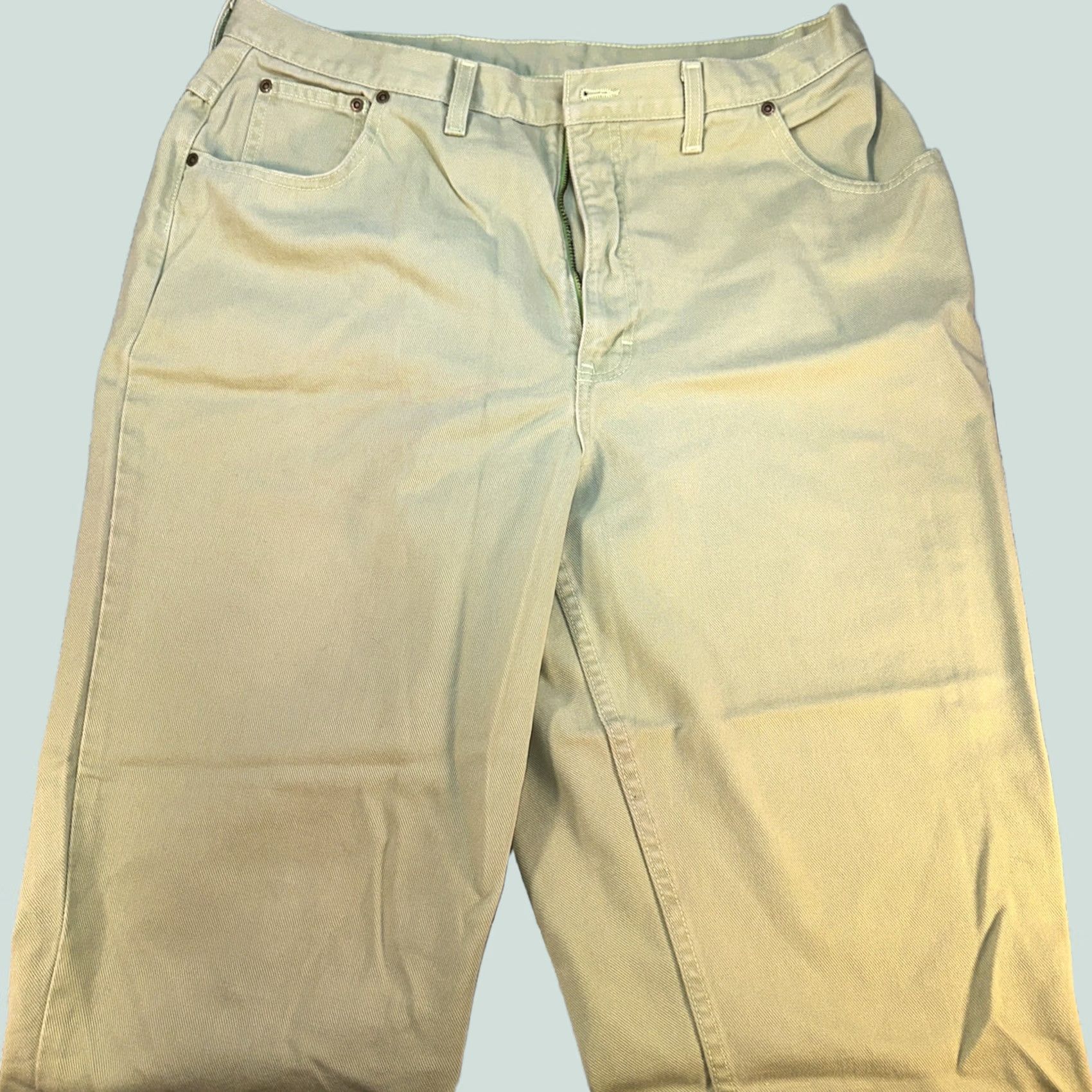 Vintage Newport News Jeanology Wide Leg Capris Size 18 Khaki Beige Vintage Y2K Casual Pants Women's Capris Pant Size 40" / US 18 - 1 Thumbnail