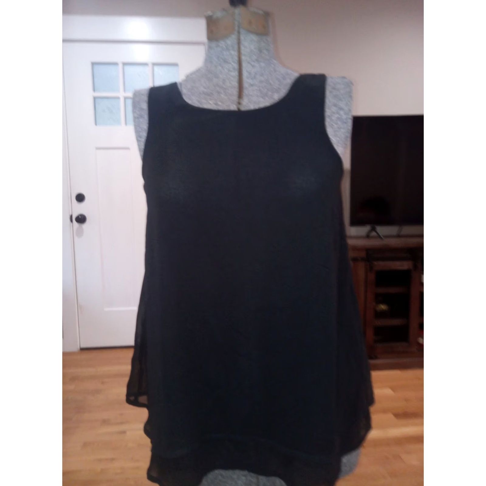 Vintage Blu Pepper Tank Top Women's Small Sleeveless Cami Nylon/Spandex Blue Sleeveless Tank Top 90s? Size S / US 4 / IT 40 - 4 Thumbnail