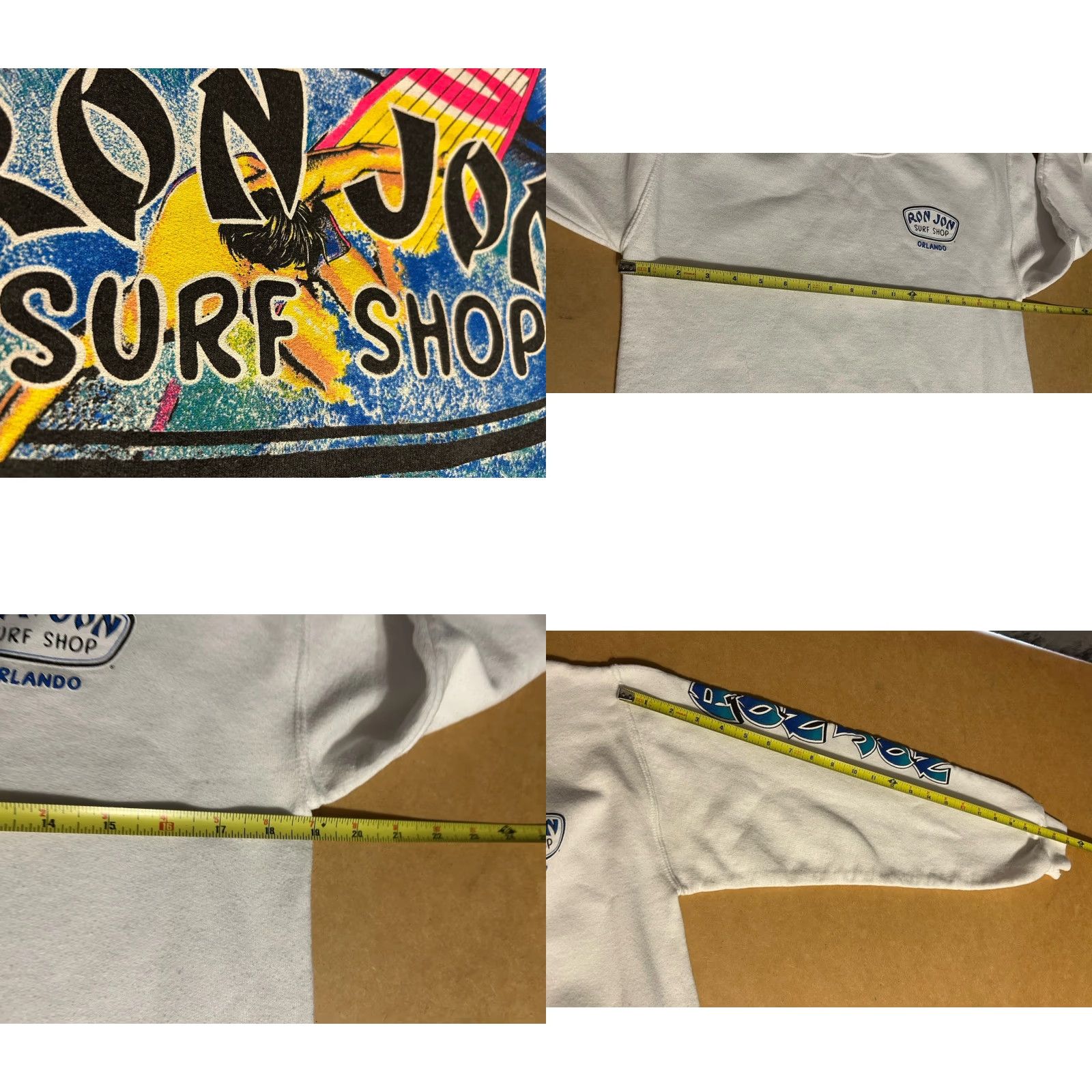 Ron Jon Surf Shop VINTAGE Ron Jon Surf Shop Sweatshirt Adult Small White Double Sided Graphic Print Crew Neck Pullover Long Sleeve Size US S / EU 44-46 / 1 - 9 Thumbnail