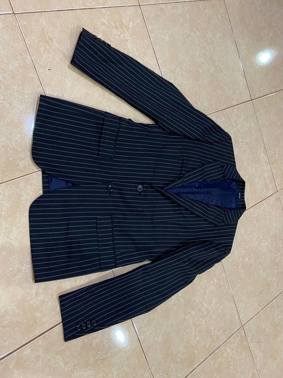 Comme Ca Ism × Japanese Brand Comme Ca Ism Navy Pensil Line Wool Blazer Size US M / EU 48-50 / 2 - 1 Thumbnail