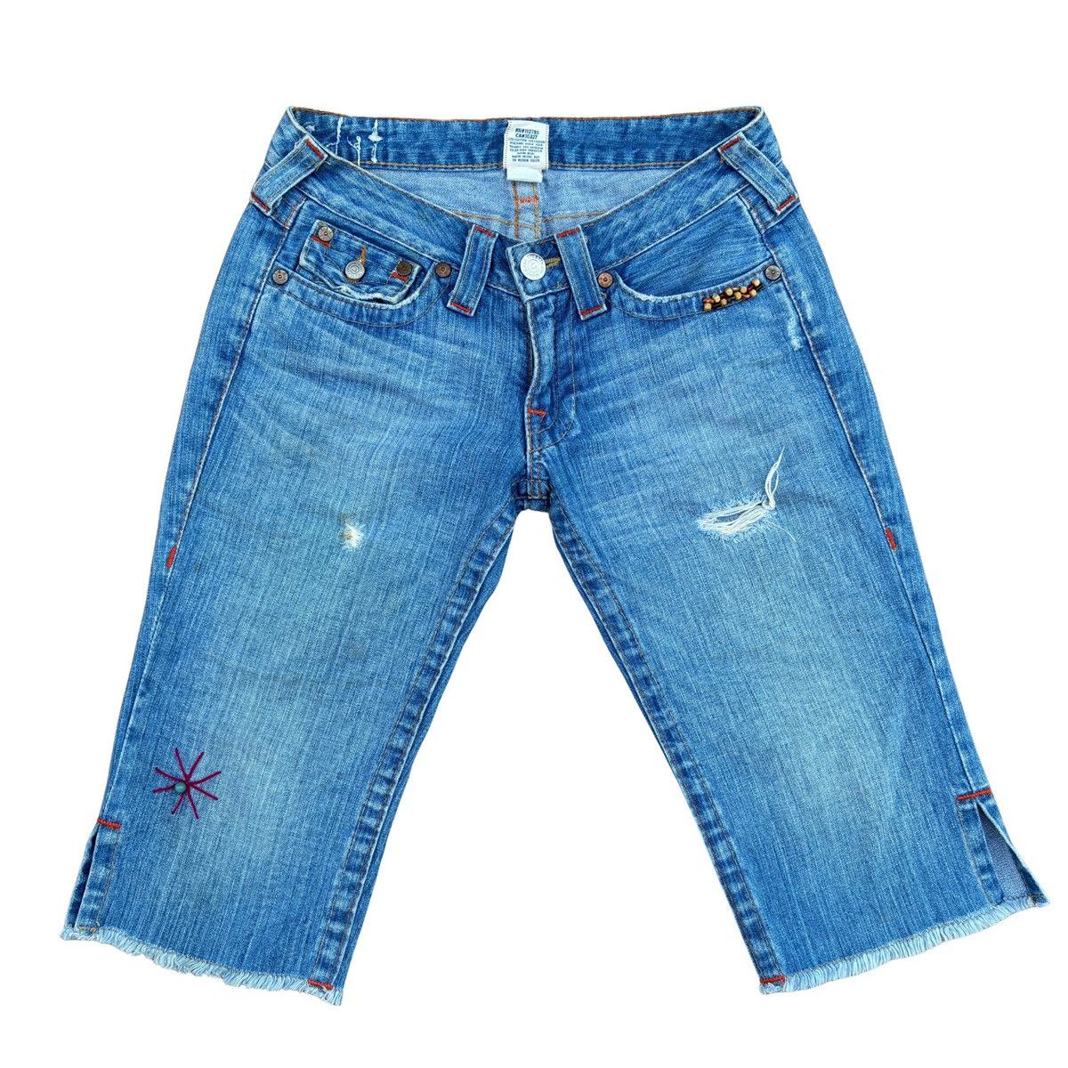 True Religion True Religion Joey Crop Jeans Beading in Saddle Back Size 28" / US 6 / IT 42 - 1 Thumbnail