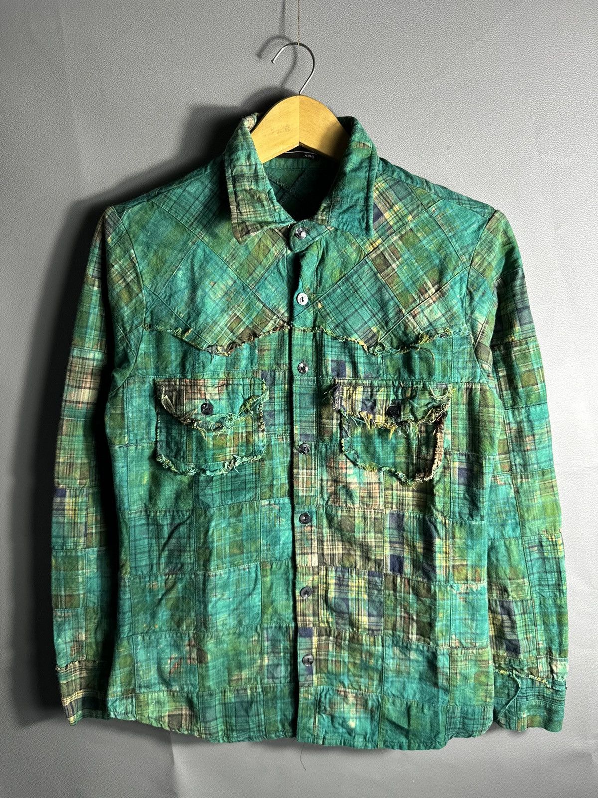A.P.C. 90s DISTRESSED A.P.C ABSTRACT LONG SHIRT IFSIX PUNK
