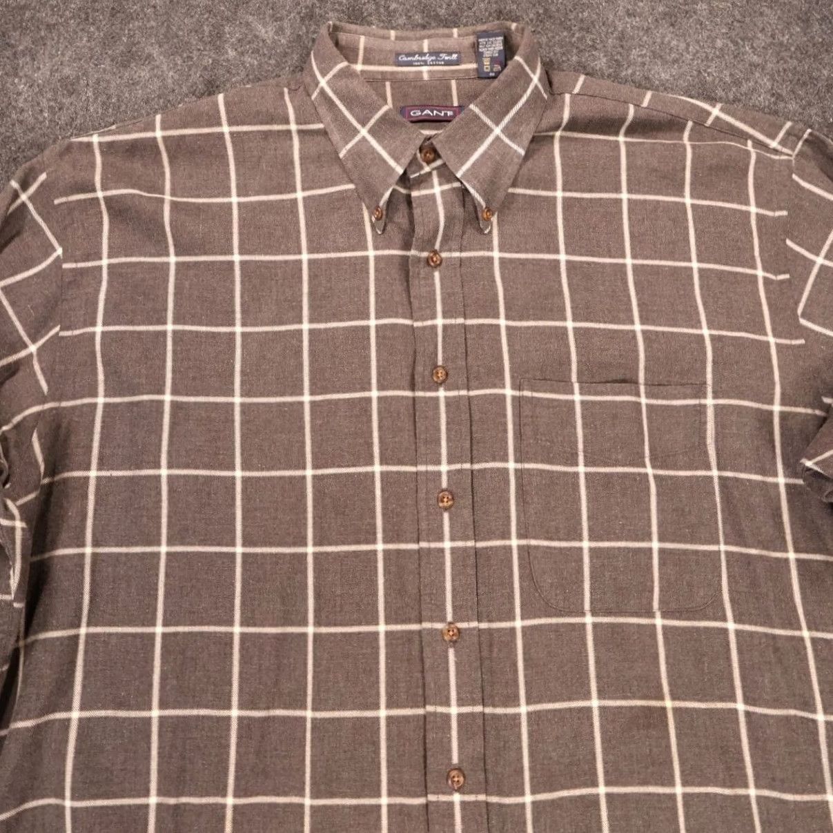 Gant Gant Shirt Mens XLT Brown Cambridge Twill Plaid Long Sleeve Button Down Size US XL / EU 56 / 4 - 3 Thumbnail