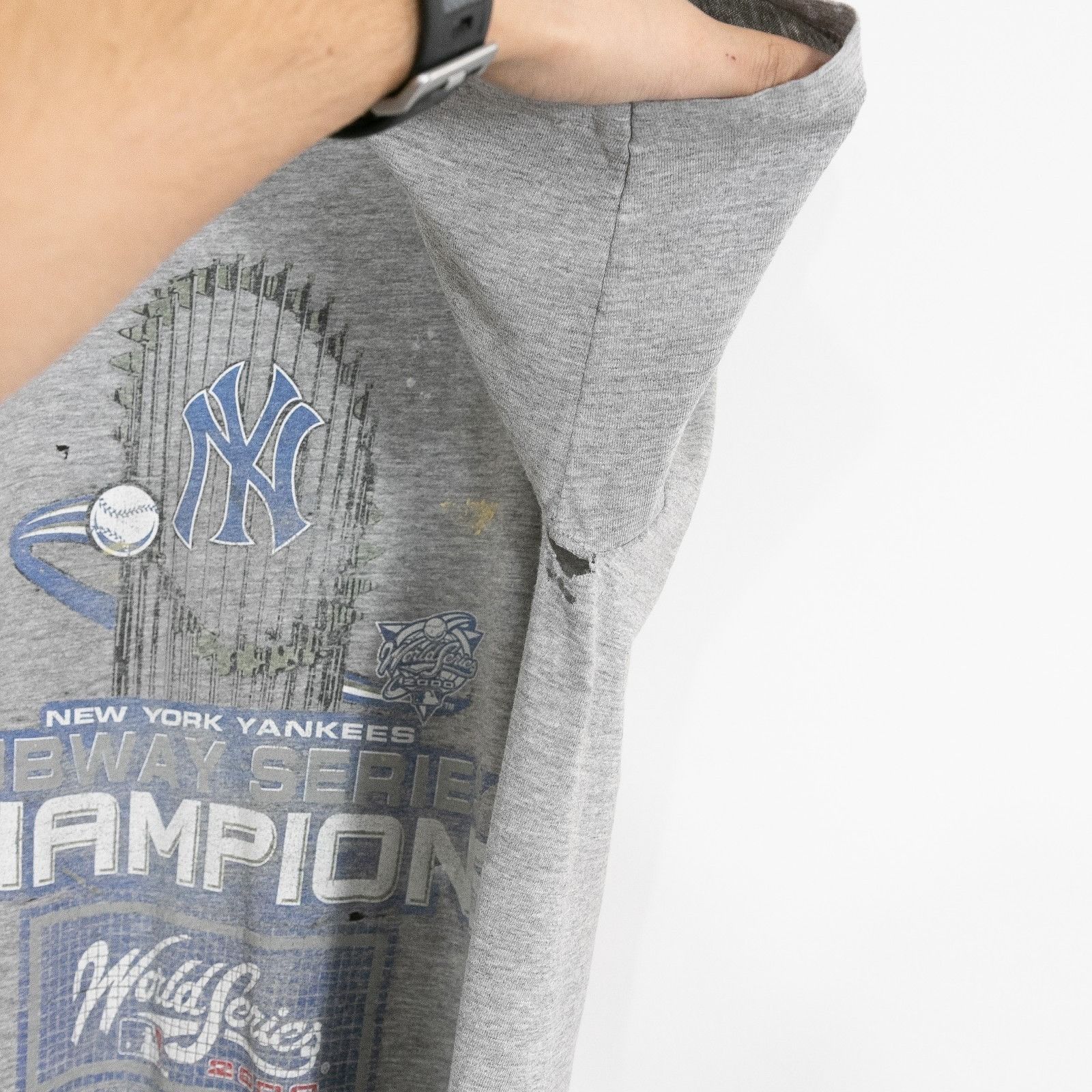 Lee Vintage Y2K NY Yankees World Series T Shirt XL - Distressed Size US XL / EU 56 / 4 - 8 Thumbnail