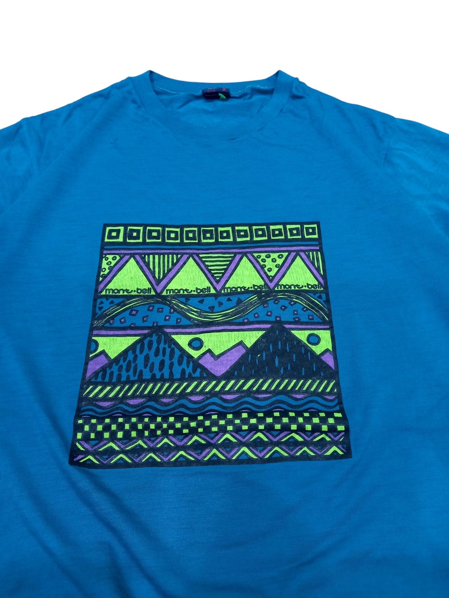 Montbell Rare! Vintage Montbell Outdoor Neon Art Single Stitch Tee Size US M / EU 48-50 / 2 - 2 Thumbnail