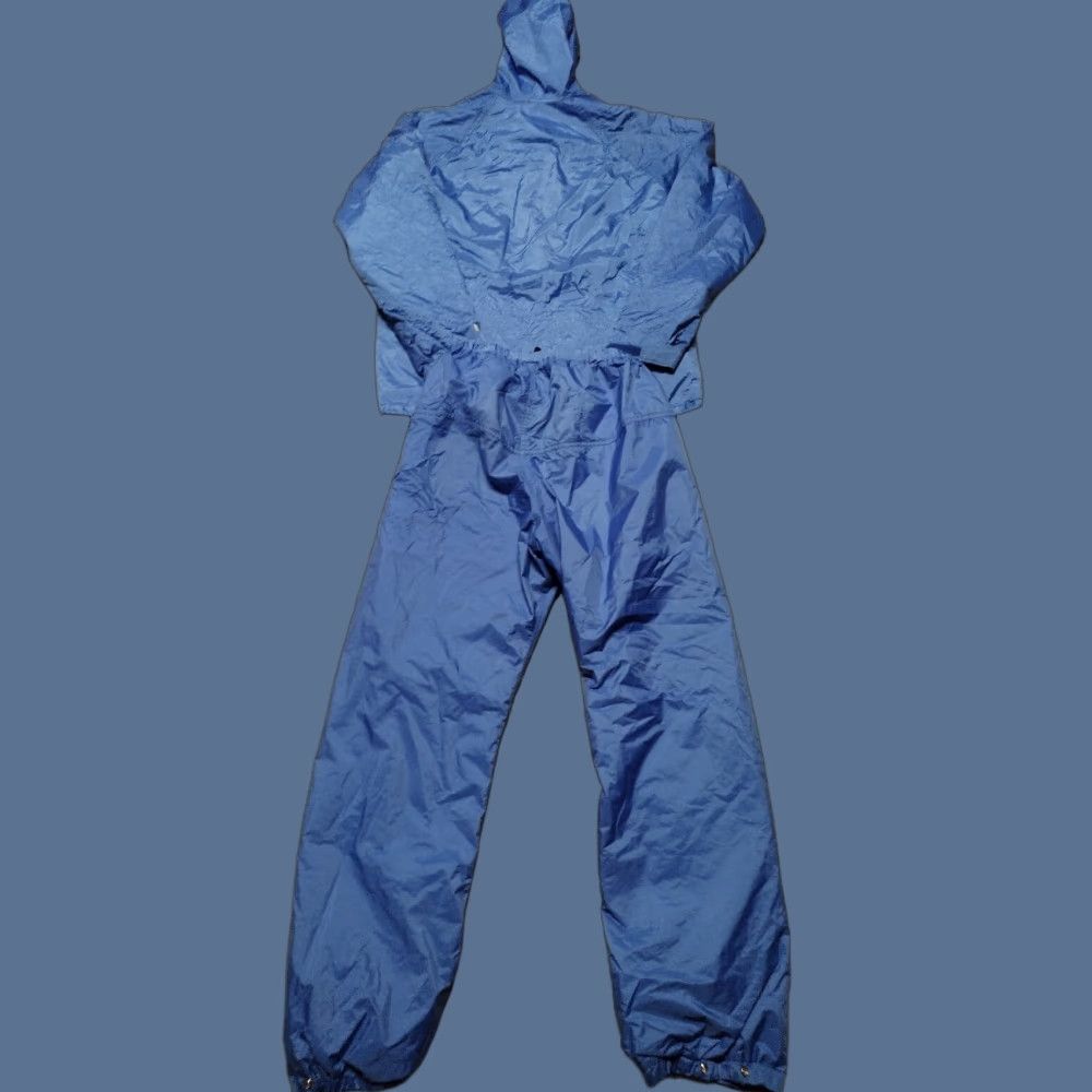 The North Face VINTAGE The North Face Gore-Tex Mountain Suit Jacket Pants XL Blue Waterproof 80s Mens Hooded Hiking Size 46R - 1 Thumbnail