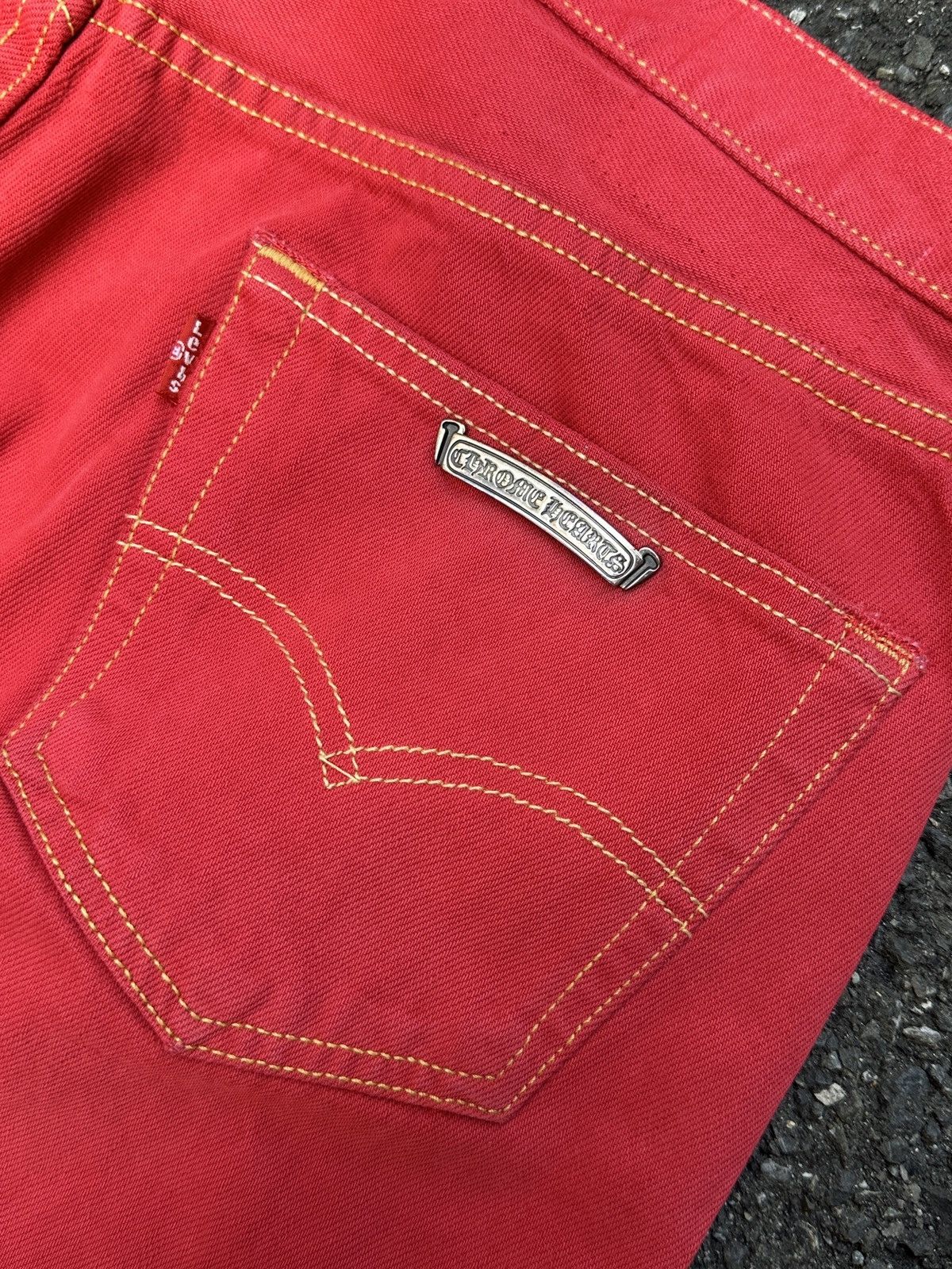 Chrome Hearts Paris Exclusive Red Patches LEVIS 501 Jeans Size US 34 / EU 50 - 12 Thumbnail