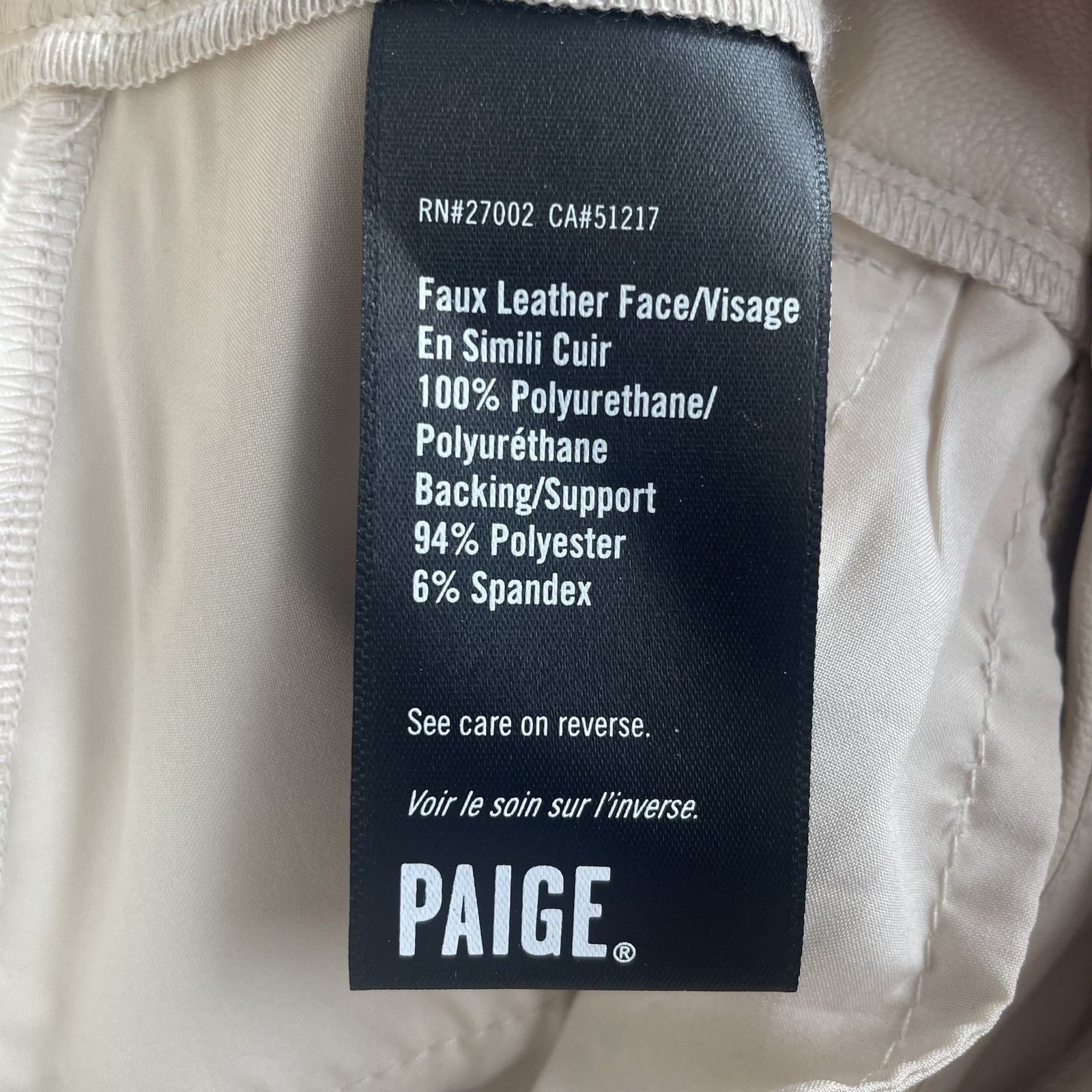 Paige Paige Stella Pants Womens 26 Faux Leather Straight Leg Stret Size 26" / US 2 / IT 38 - 7 Thumbnail