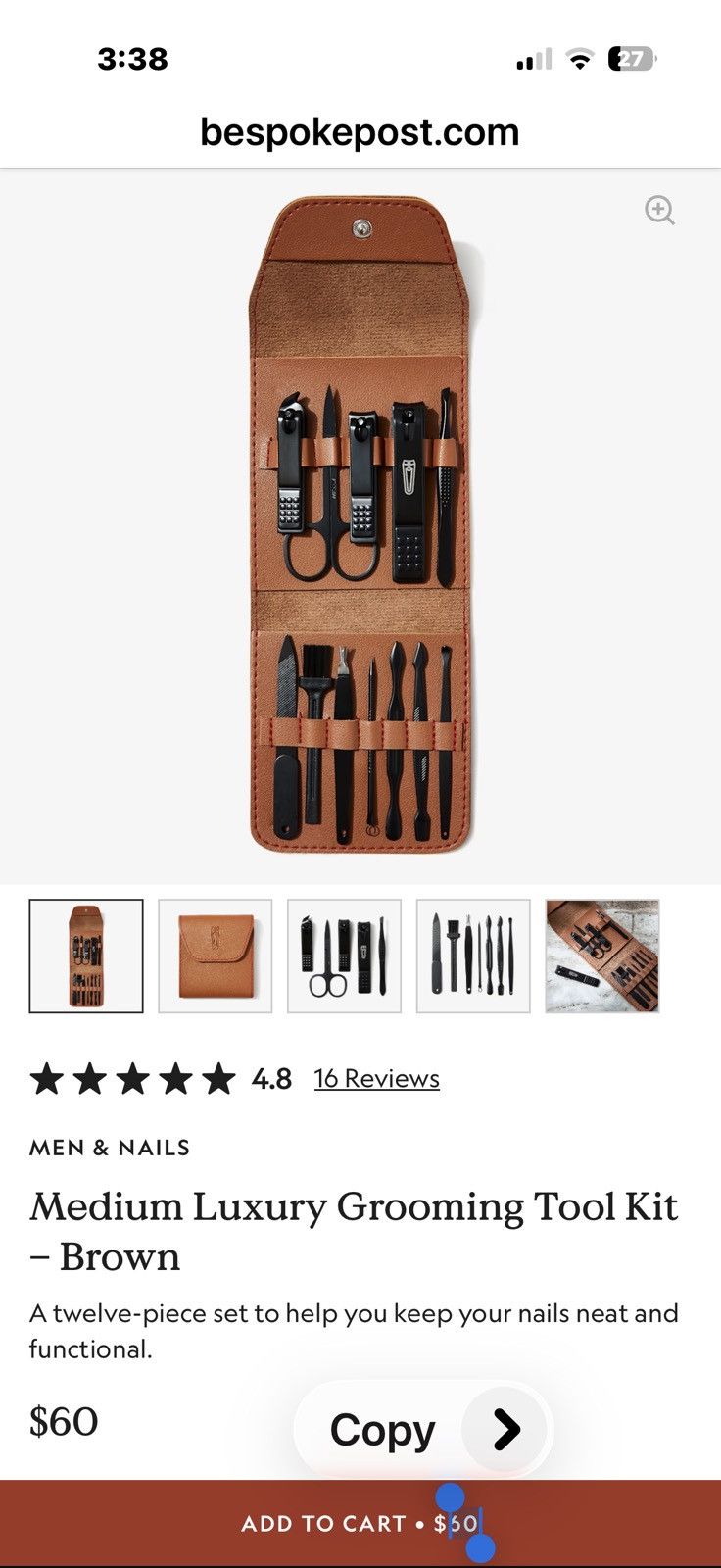Total Luxury Spa Men and Nails 12 piece manicure set. Brand New Size ONE SIZE - 5 Thumbnail