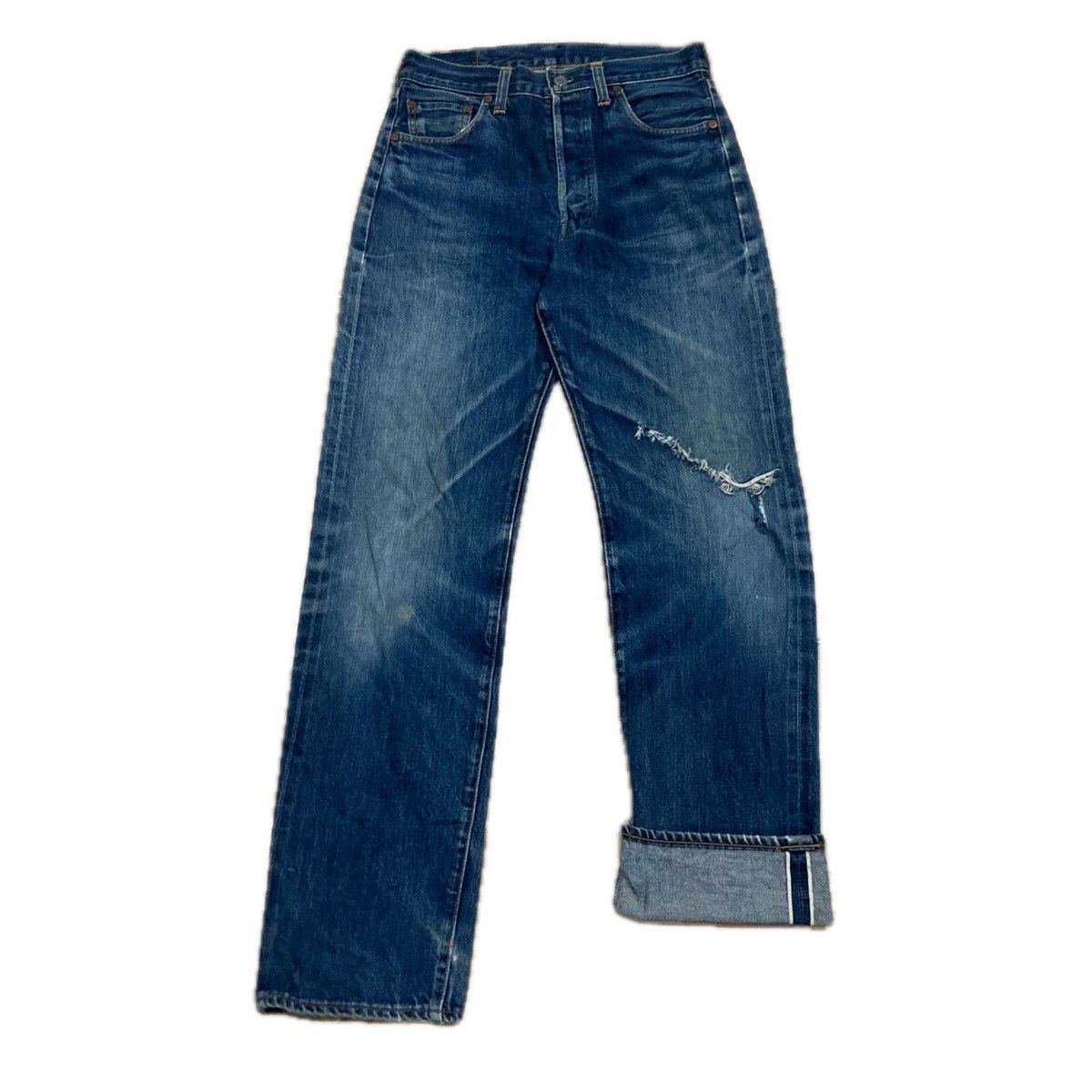 Levi's × Levi's Vintage Clothing × Vintage VINTAGE 90s LEVI’S BIG E 501XX SELVEDGE DISTRESSED JEANS Size US 30 / EU 46 - 2 Thumbnail