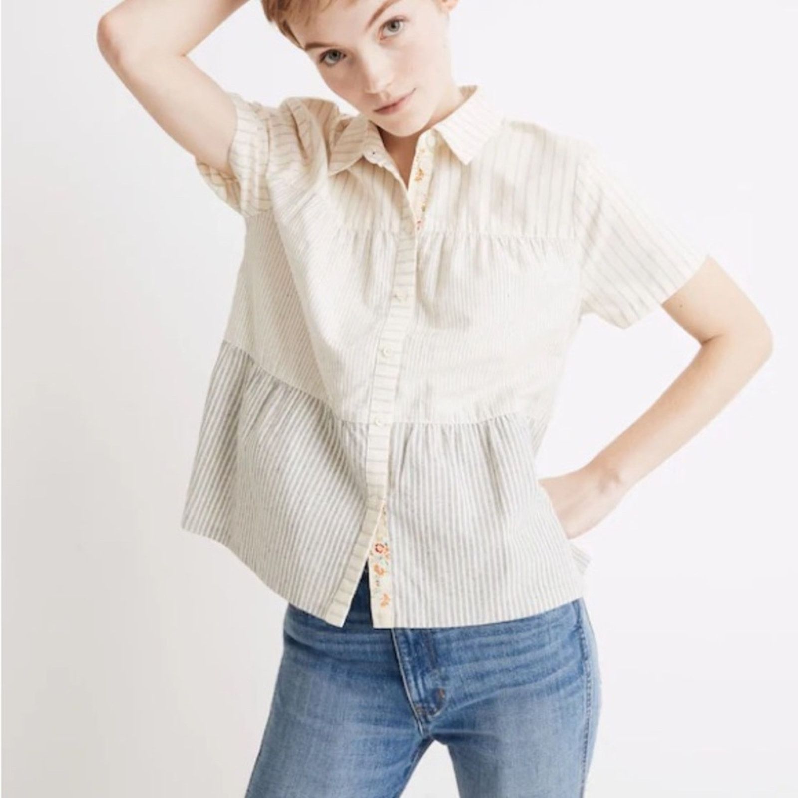 Madewell Madewell x The New Denim Project Stripe Shirt Womens Small Size S / US 4 / IT 40 - 1 Thumbnail