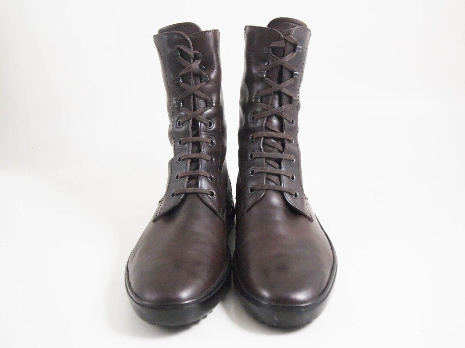 Tod's Tods Combat Boots Mid Calf Brown LeatherUS 7 EU 40 $620 Size US 7 / EU 40 - 3 Thumbnail