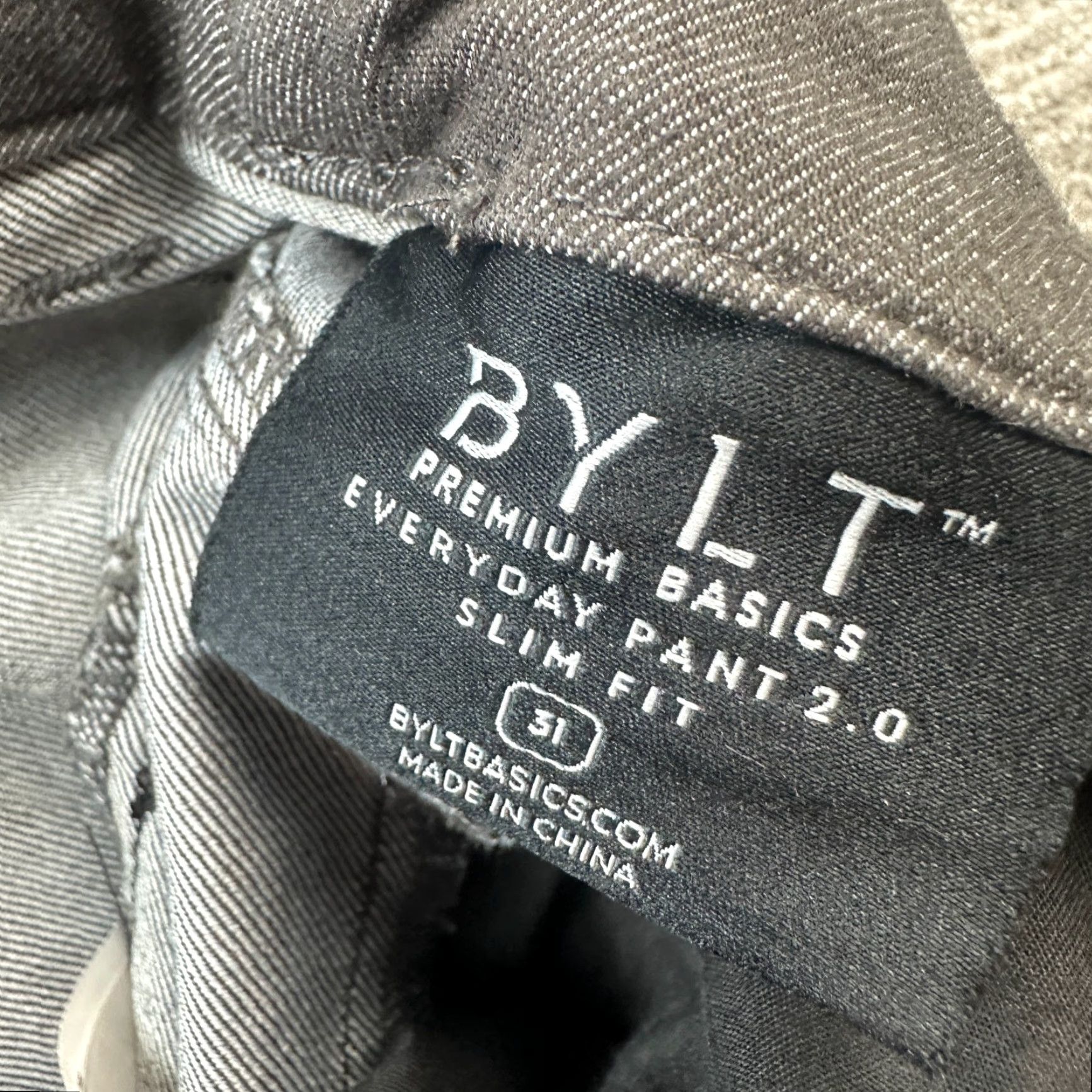 Vintage Bylt Pants Slim Fit Chino 31 Gray Mens Casual Workwear Travel Everyday Flat Front 28 Inseam Shoes Size US 31 - 4 Thumbnail