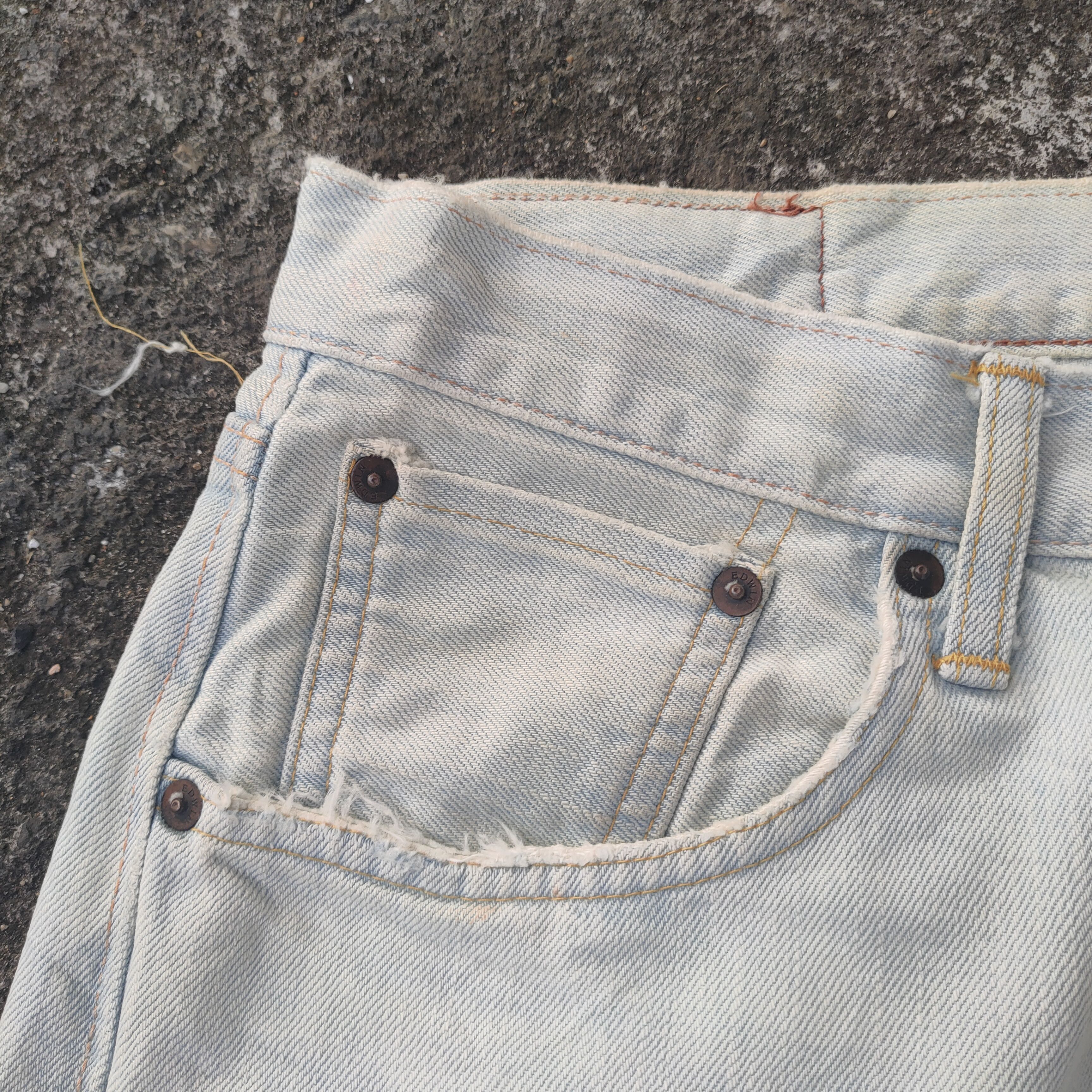 Edwin × Jean × Vintage VINTAGE EDWIN FADED LIGHT BLUE ORANGE TAG JEAN DENIM PANTS Size US 33 - 5 Thumbnail
