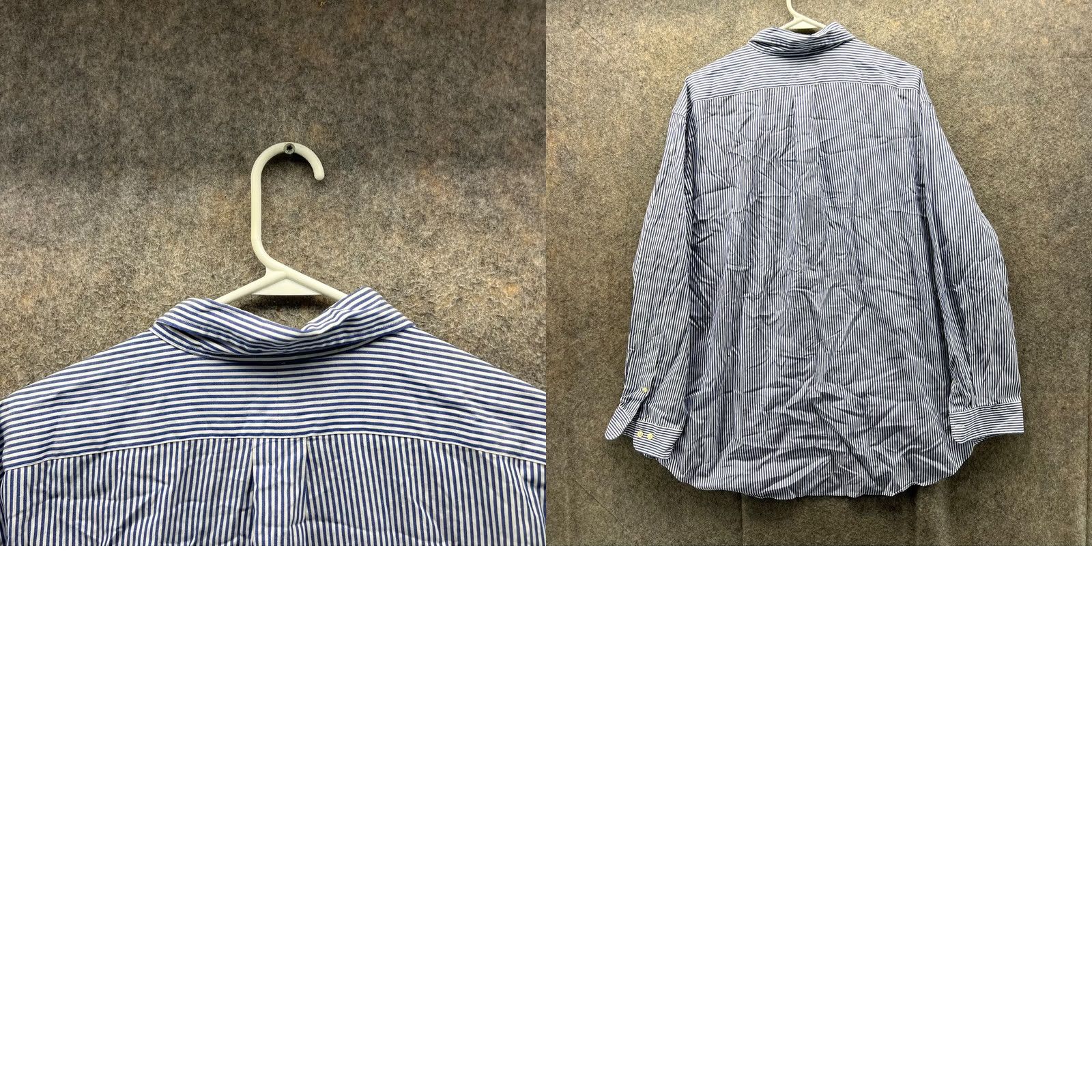 Ralph Lauren VINTAGE Ralph Lauren Shirt Mens 18 34/35 Blue Striped Button-Down Seersucker Shirt Size US XXL / EU 58 / 5 - 9 Thumbnail