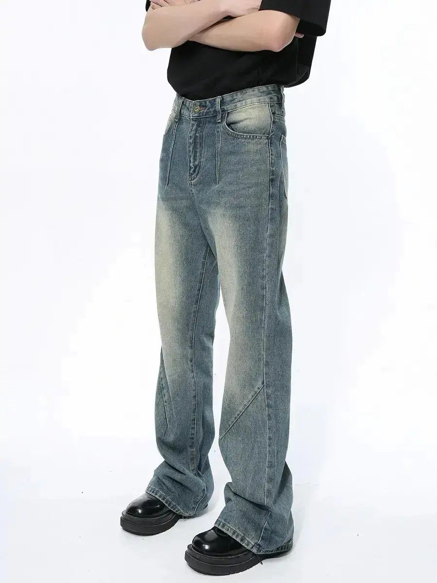 Japanese Brand Retro loose straight leg micro flared jeans Size US 32 / EU 48 - 1 Thumbnail