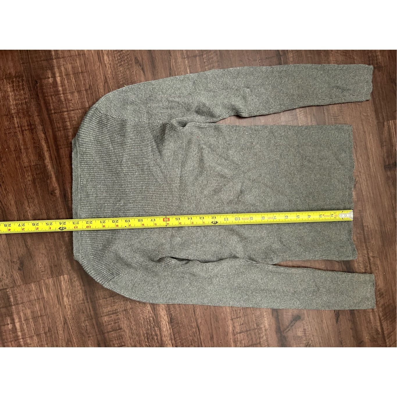 Lauren Ralph Lauren Lauren Ralph Lauren Gray Ribbed Scoop Neck Sweater, Size Med Size M / US 6-8 / IT 42-44 - 6 Thumbnail