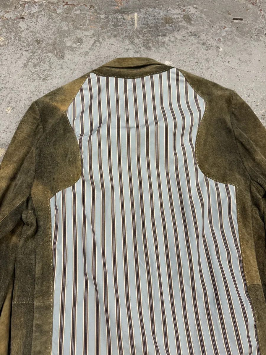 Roberto Cavalli 2000s Roberto Cavalli Green Faded Dust Leather Shirt Size US M / EU 48-50 / 2 - 8 Thumbnail