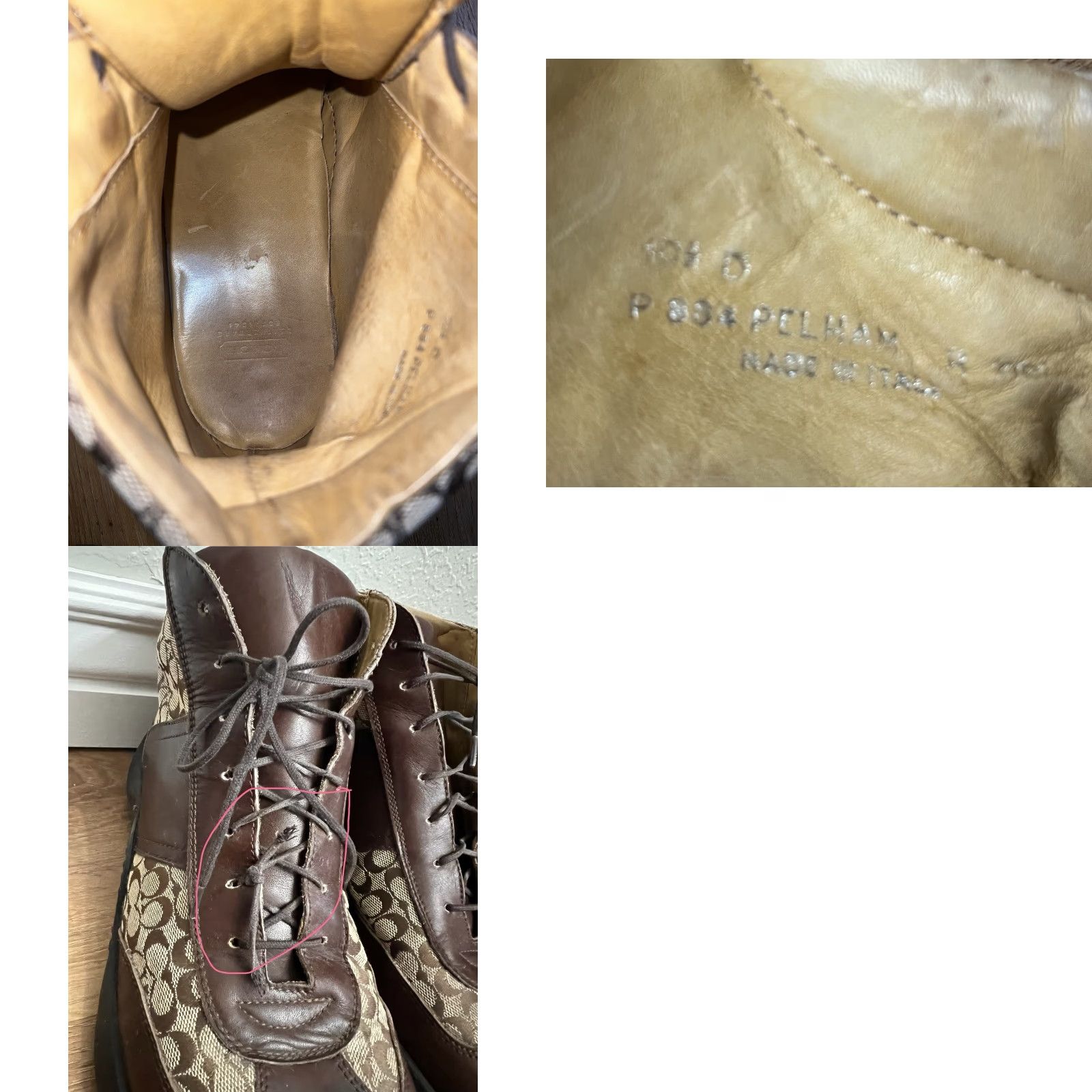 Coach VINTAGE Coach Men's Boots Monogram Leather Lace-up 10.5 D Brown Leather Pelham Rubber Sole Casual Workplace Shoes Mens Size US 11 / EU 44 - 8 Thumbnail